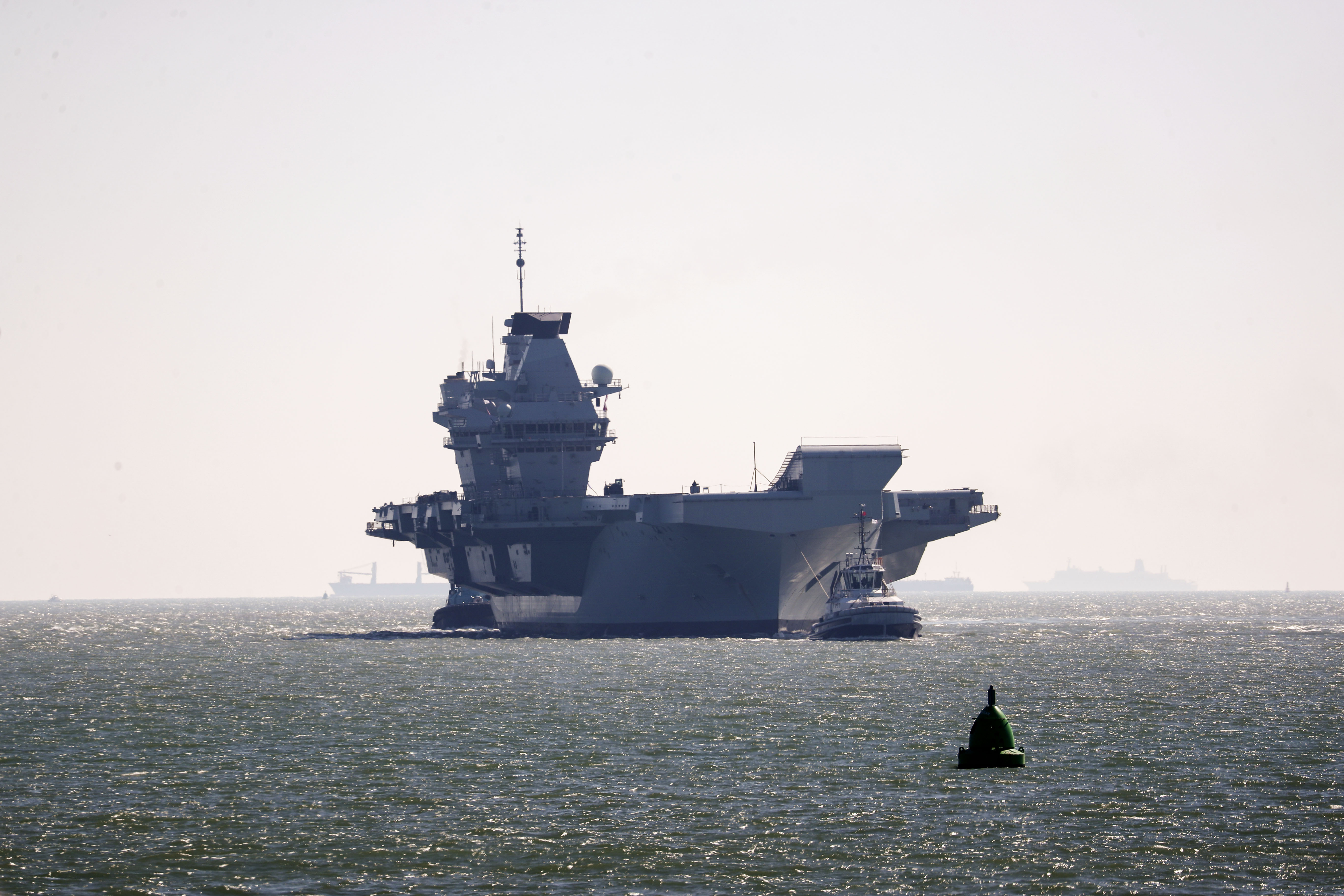 HMS Prince of Wales arrives in Portsmouth after visiting Liverpool (Picture: PA).