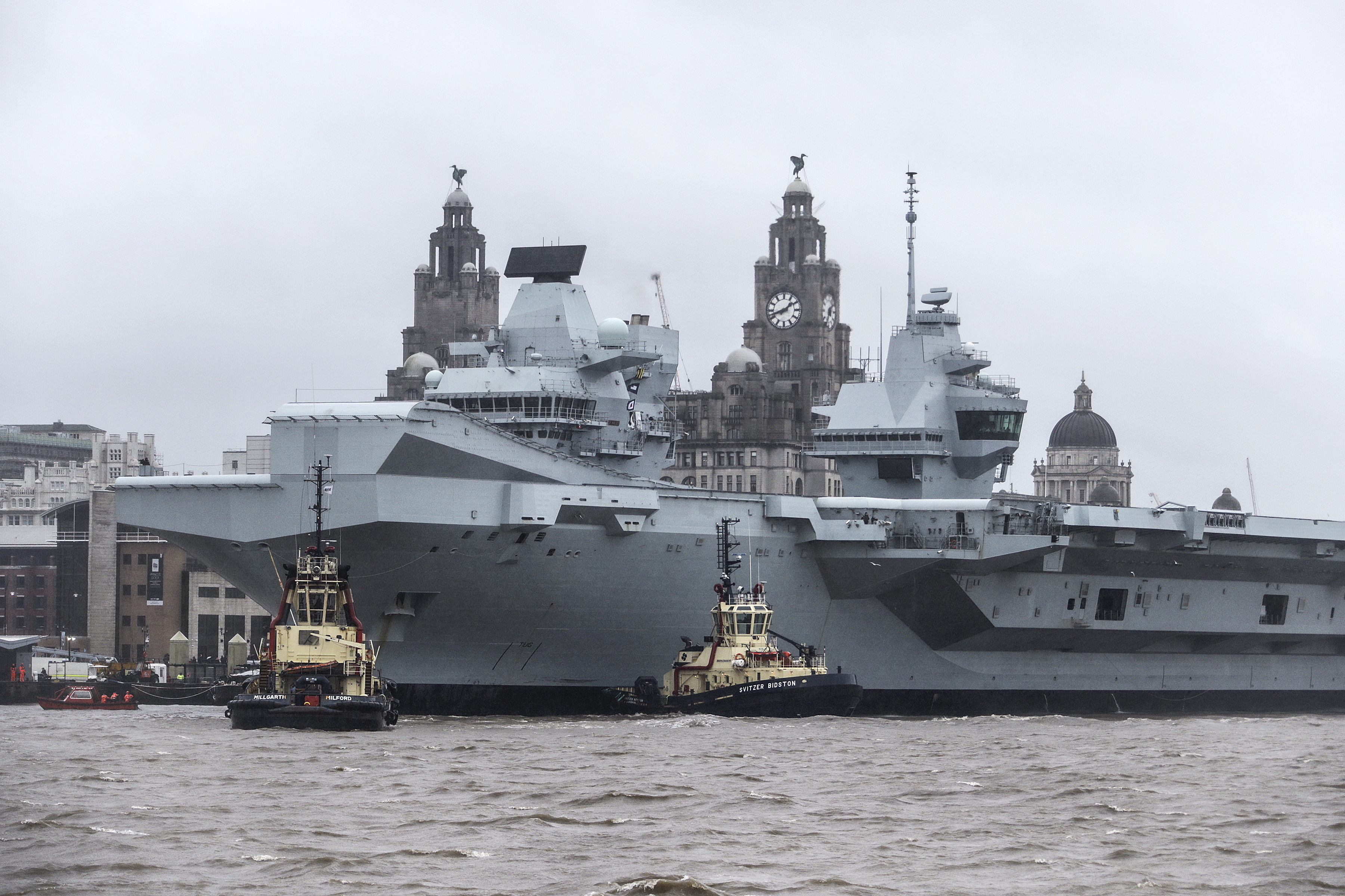 The giant aircraft carrier docks in Liverpool (Picture: Royal Navy).