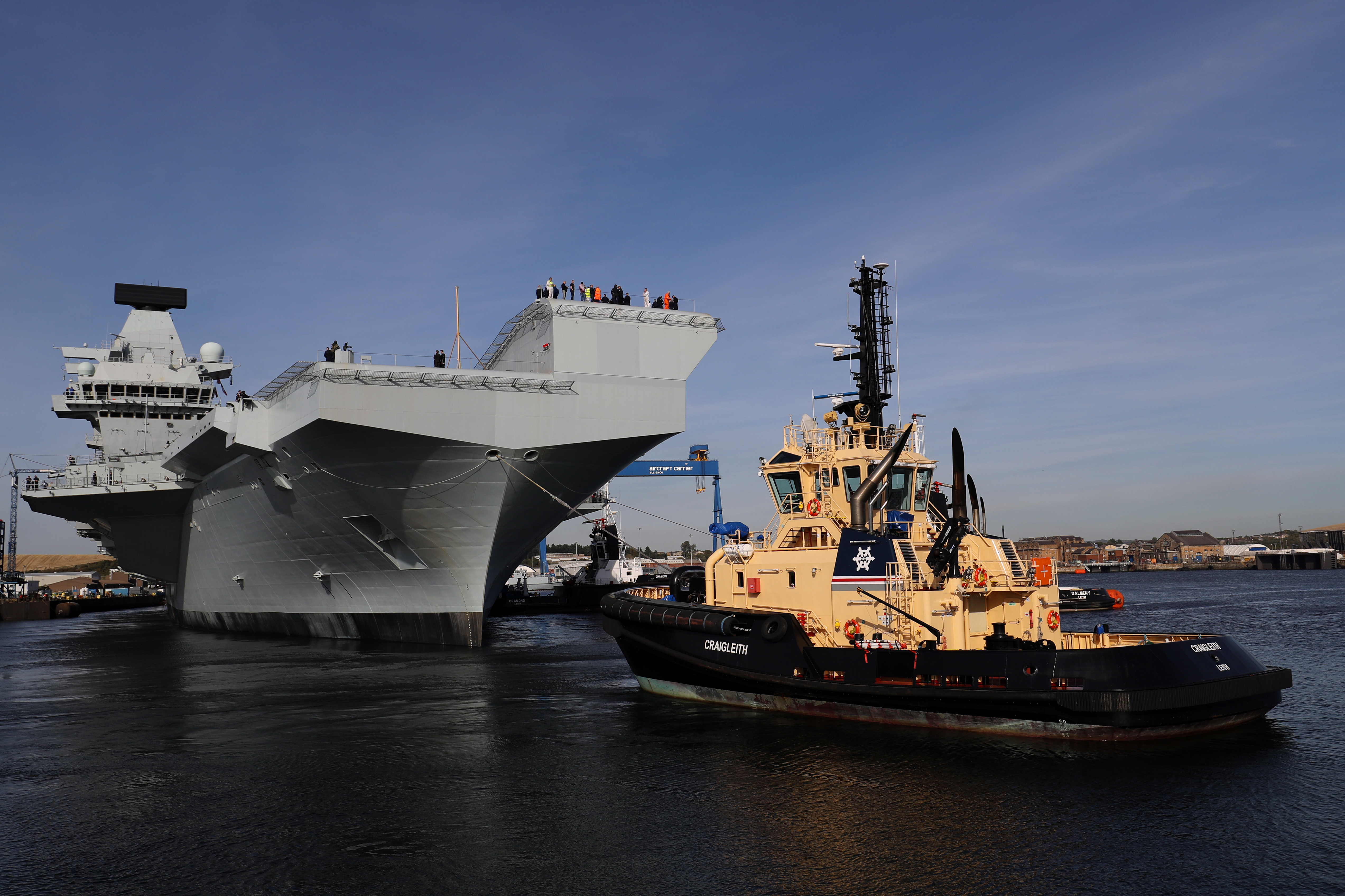 HMS Prince of Wales leaves Rosyth