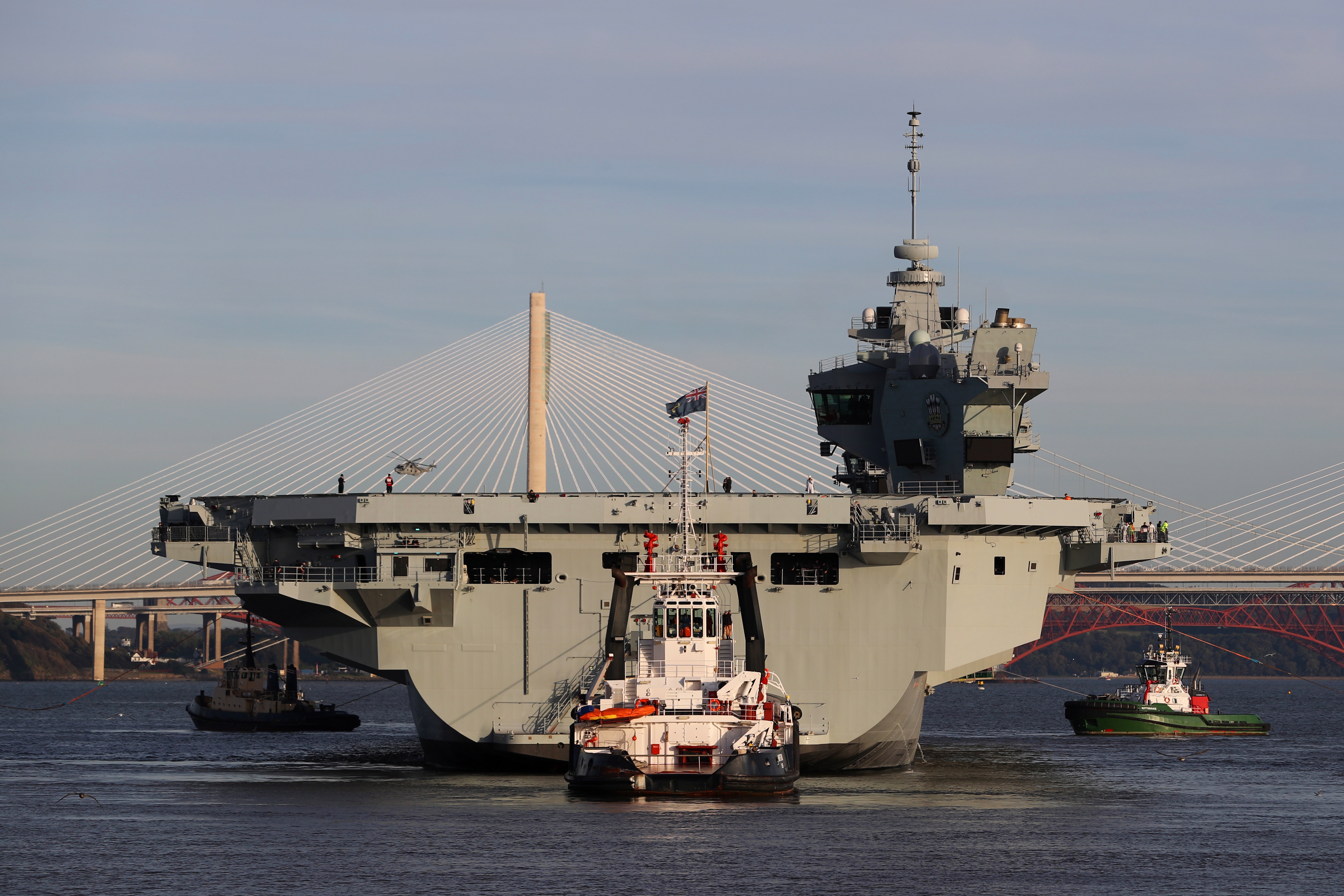 HMS Prince of Wales leaves Rosyth