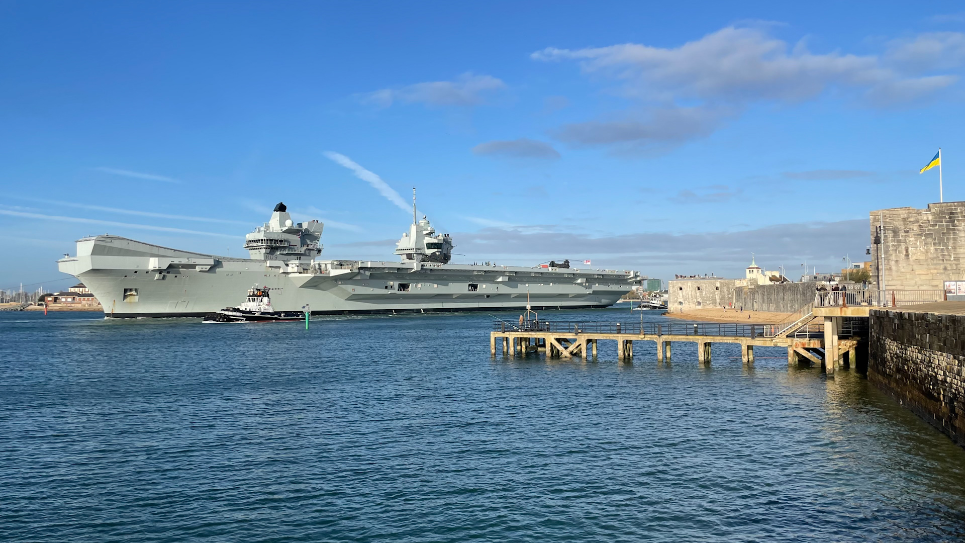 HMS Prince of Wales sails from Portsmouth Naval Base for planned training and engagement
