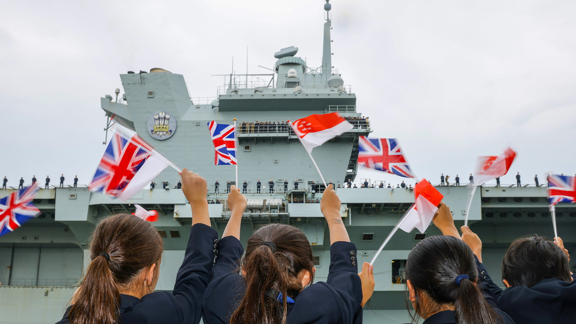 The flagship posted several images of her arrival on her X account (Picture: MOD)