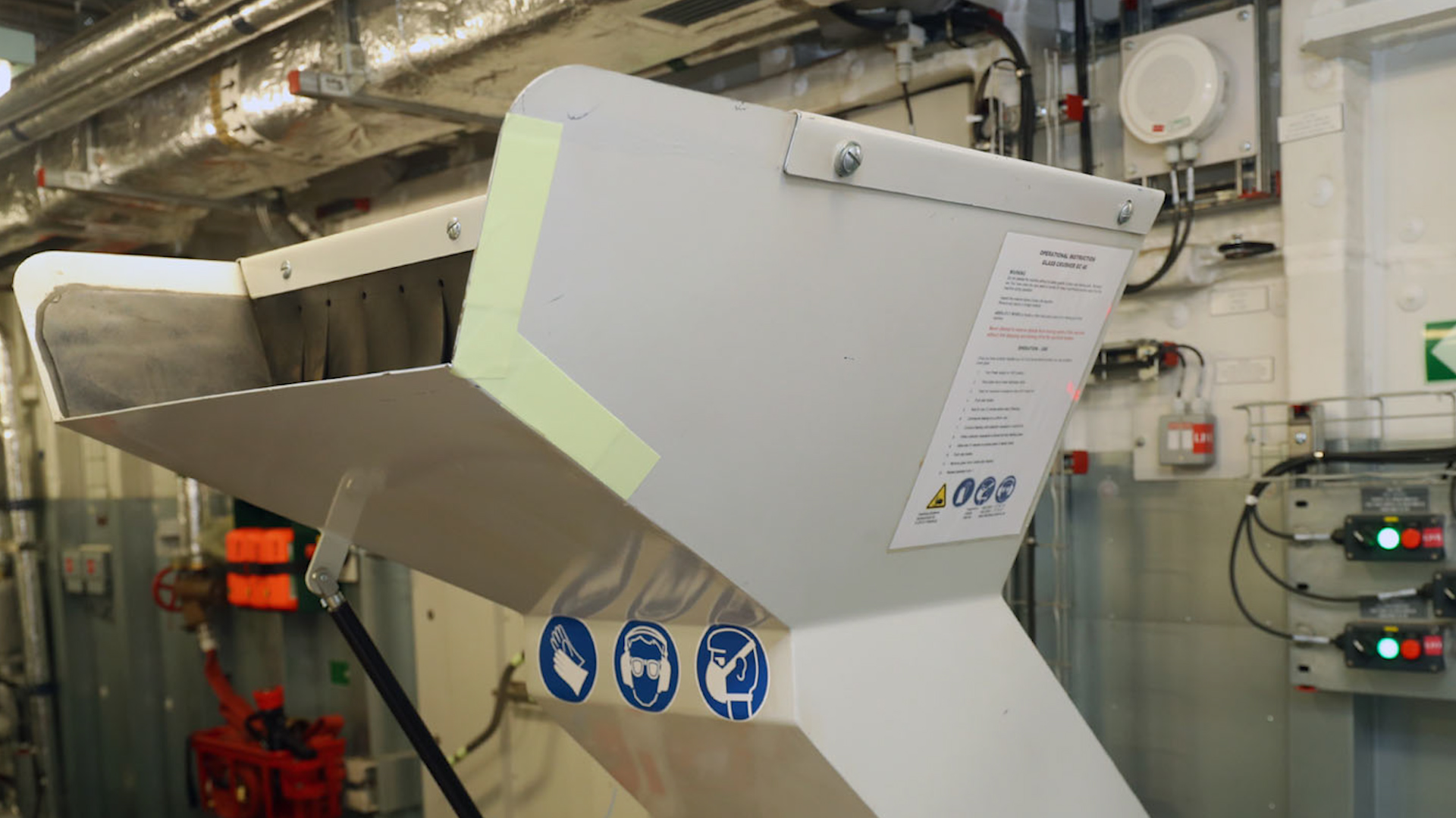 Pyrolysis plants on HMS Prince of Wales are being used to reduce rubbish by one hundredfold (Picture: Royal Navy).
