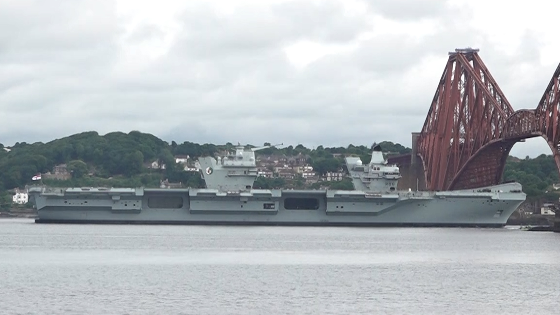 HMS QE aircraft carrier has travelled down the Firth of Forth 22072024 CREDIT BFBS