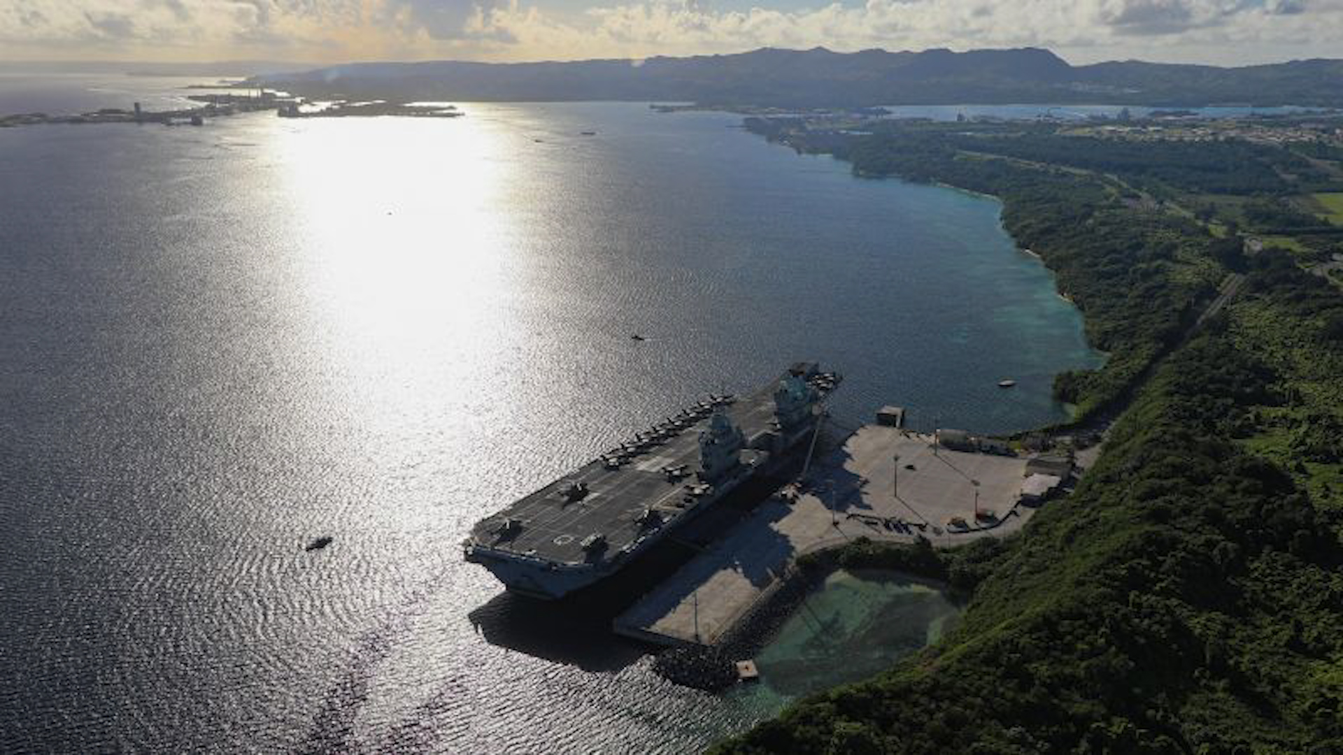 HMS Queen Elizabeth Docks In Guam For Maintenance (Picture: HMS Queen Elizabeth).