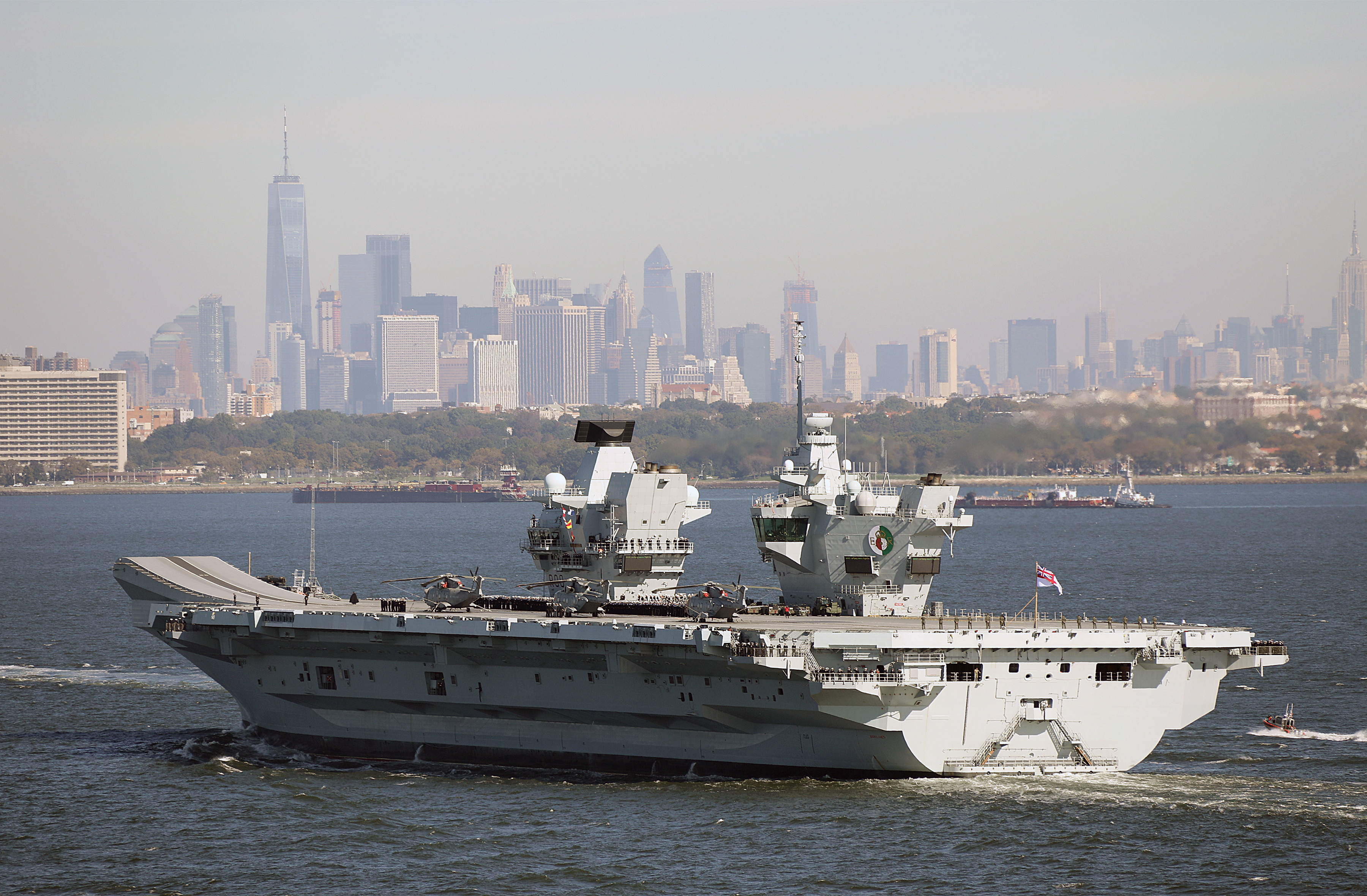 HMS Queen Elizabeth arrived in New York on Friday (Picture: MOD).