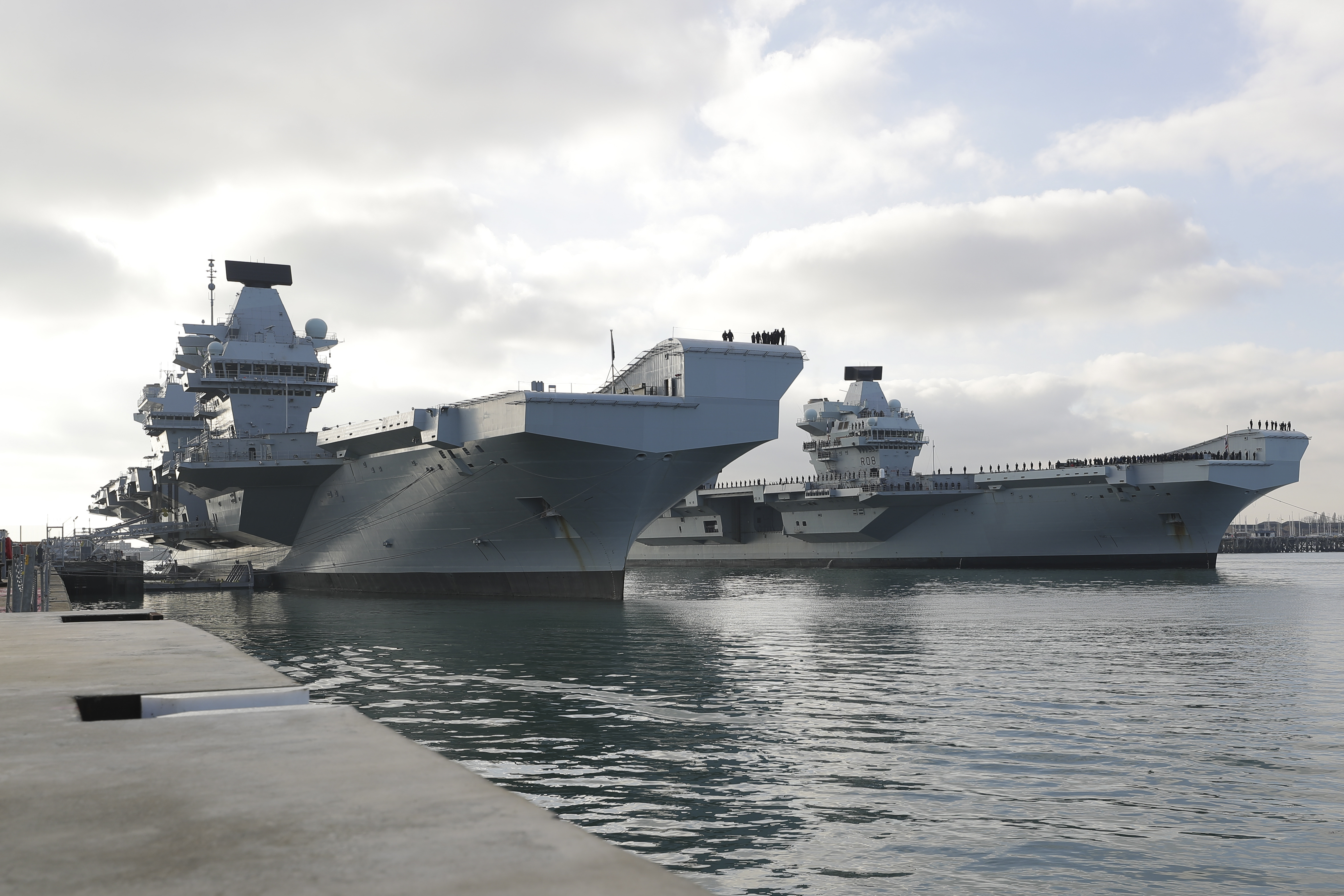 HMS Queen Elizabeth and HMS Prince of Wales together 041219 CREDIT ROYAL NAVY