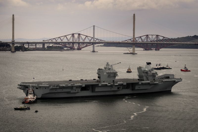 HMS Queen Elizabeth at Forth Bridge