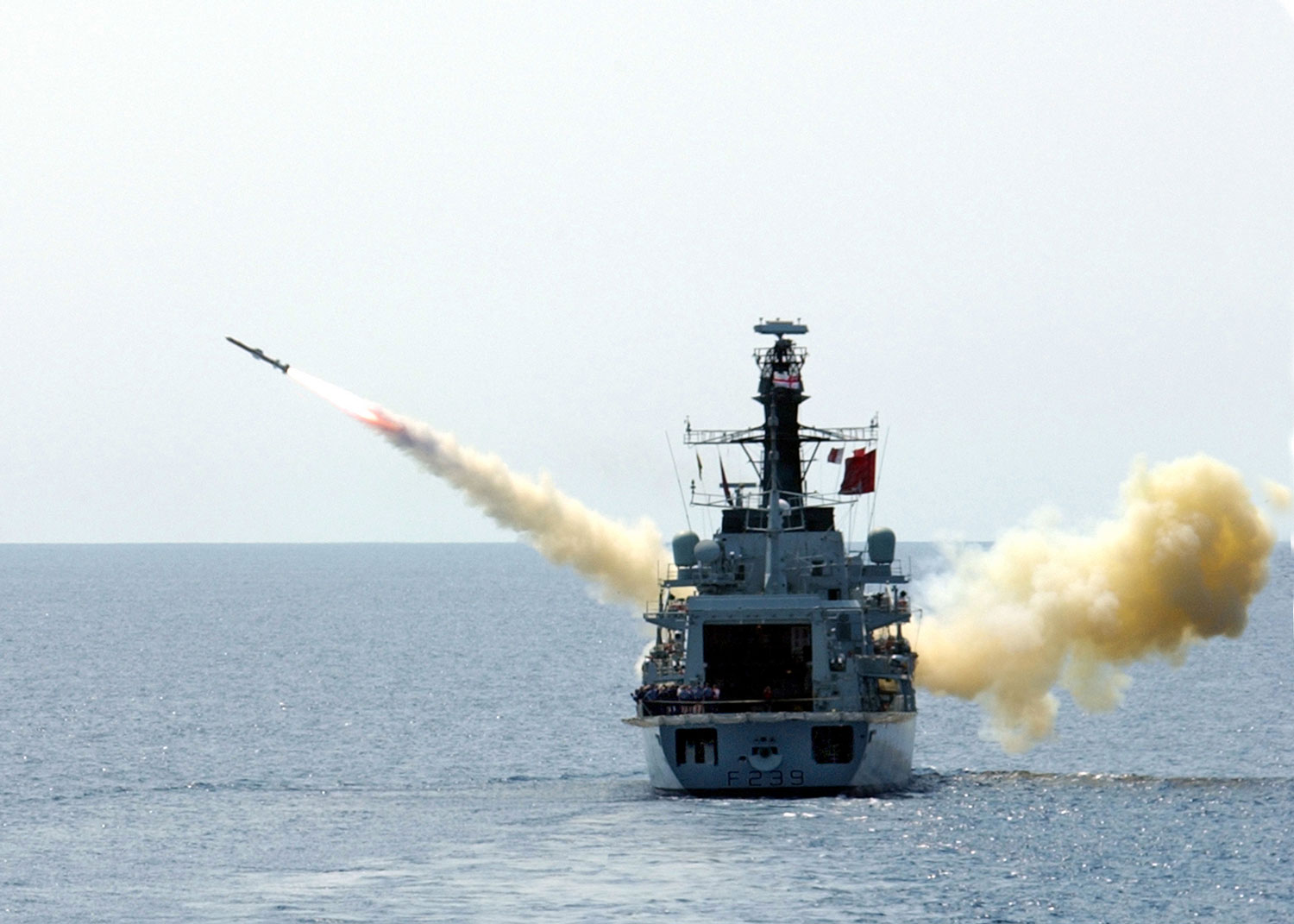 HMS Richmond Harpoon missile fire