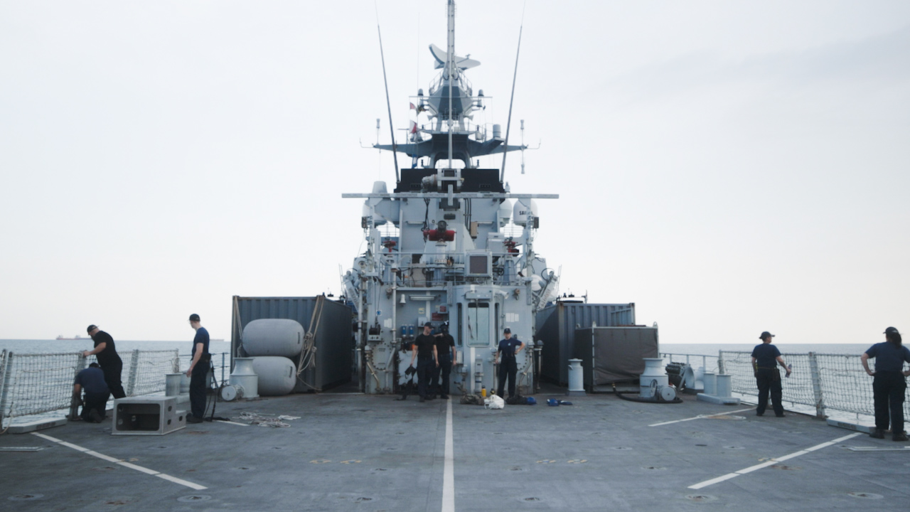 HMS Spey arrives in Singapore to finish off her part in Exercise Bersama Lima 24 in Southeast Asia (Picture: Royal Navy) 