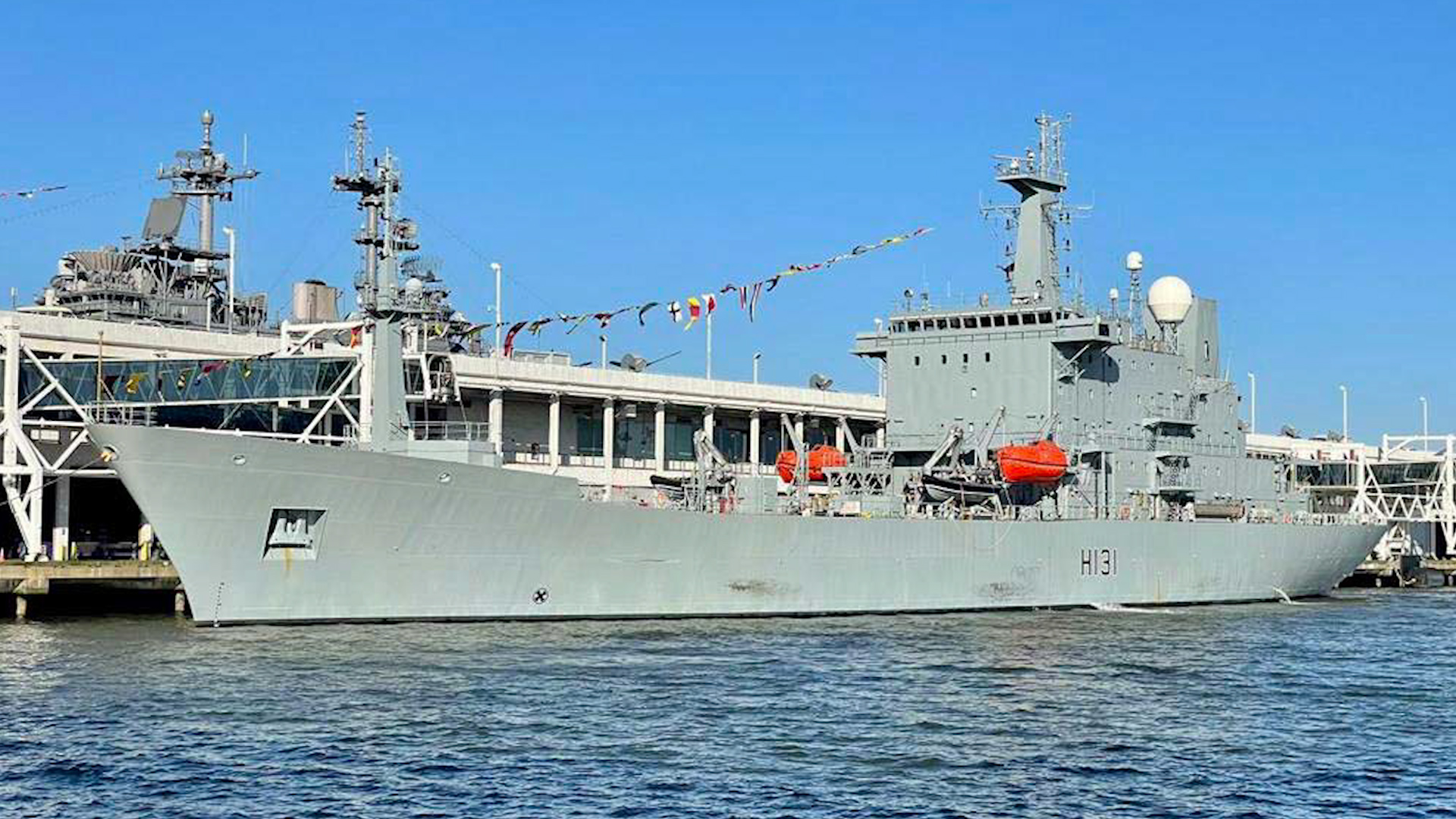 HMS Scott alongside at Pier 88 New York Fleet Week 300523 CREDIT ROYAL NAVY