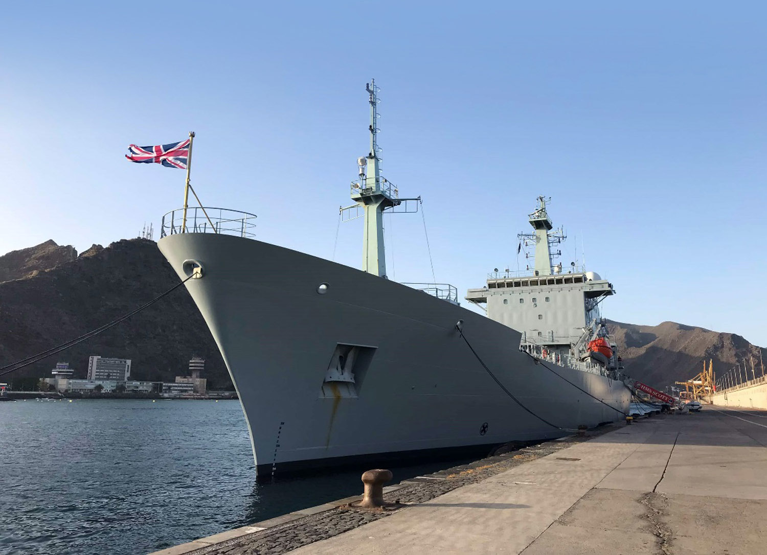 HMS Scott alongside in Tenerife (Picture: Royal Navy).