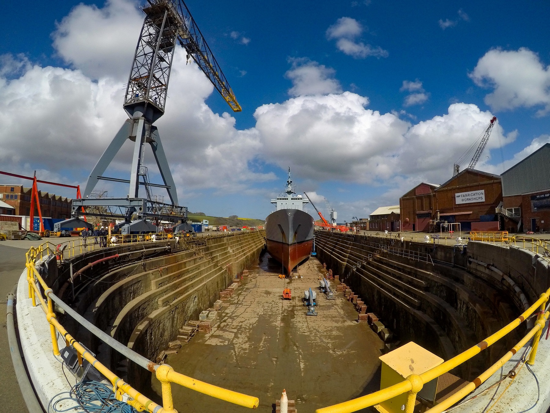 HMS Scott in the dry dock (Picture: Royal Navy).