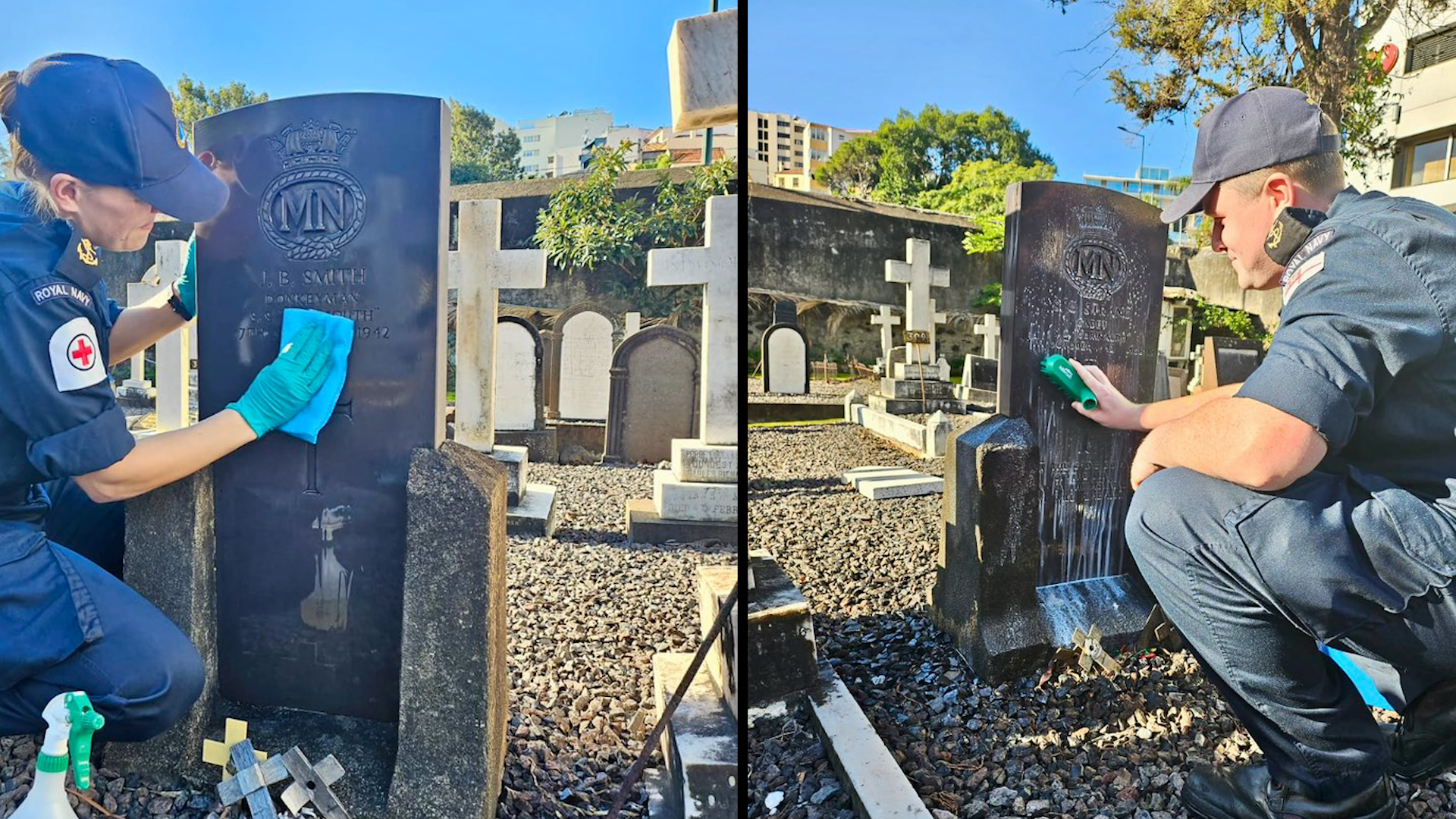 HMS Scott tend to Commonwealth graves in Funchal 22122023 CREDIT HMS Scott
