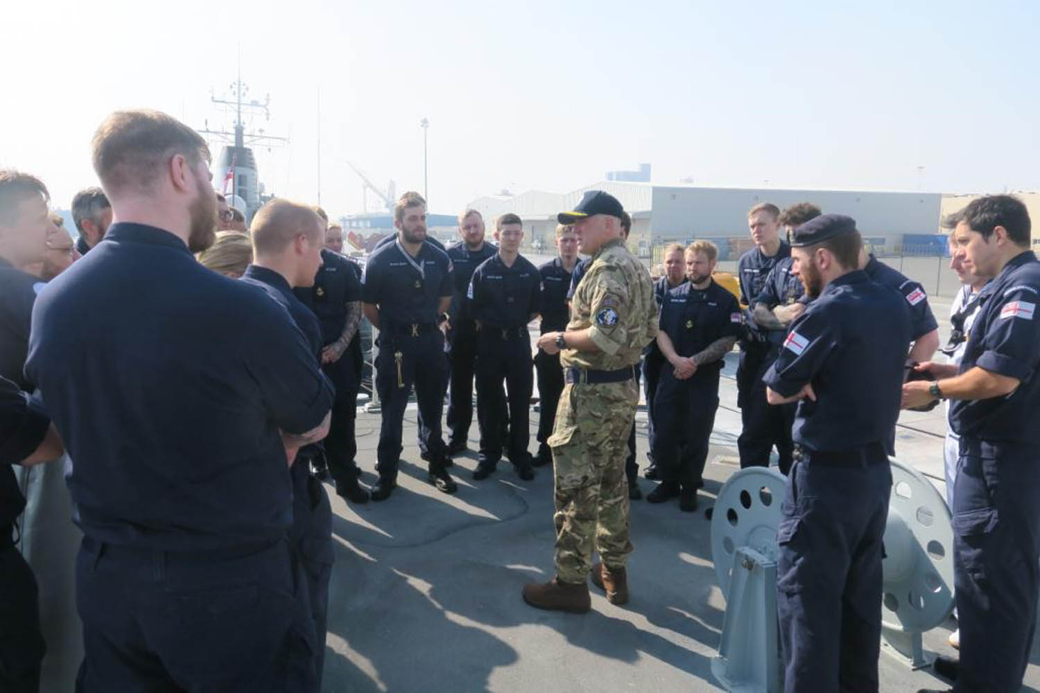 HMS Shoreham's Company in Bahrain 030120 CREDIT ROYAL NAVY