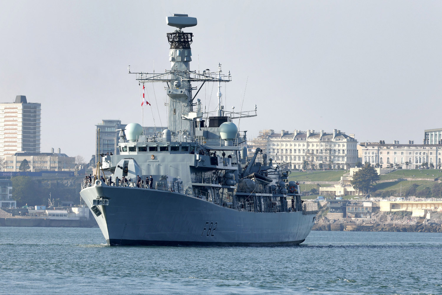 HMS Somerset leaves Plymouth after four year refit