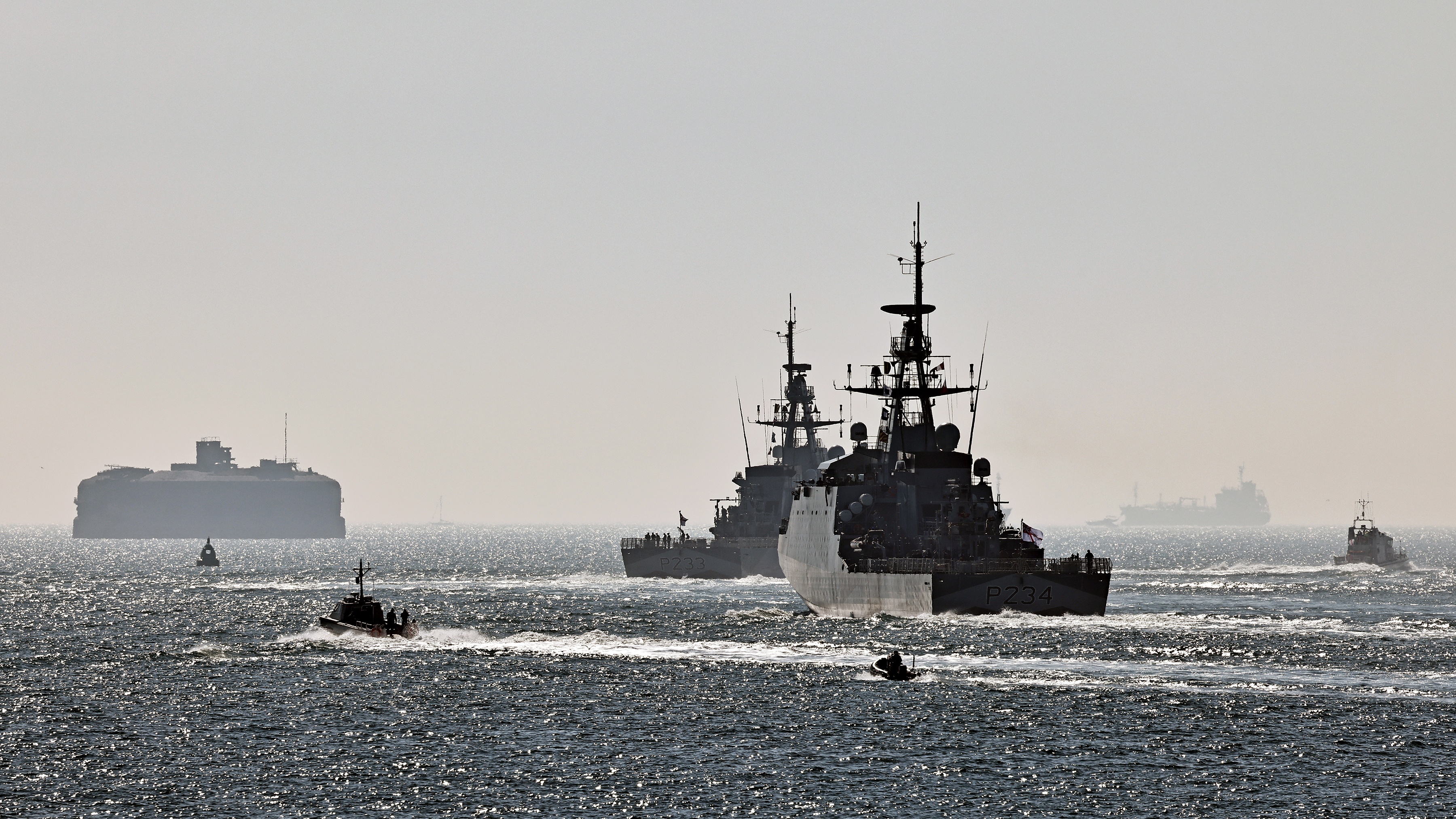 HMS Spey and HMS Tamar leave HMNB Portsmouth to be forward deployed in the Indo-Pacific Region