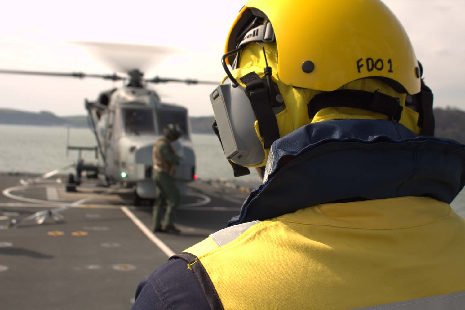 HMS Spey saw the first landing of a helicopter on her flight deck, a Wildcat from 815 Naval Air Squadron (Picture: Royal Navy).
