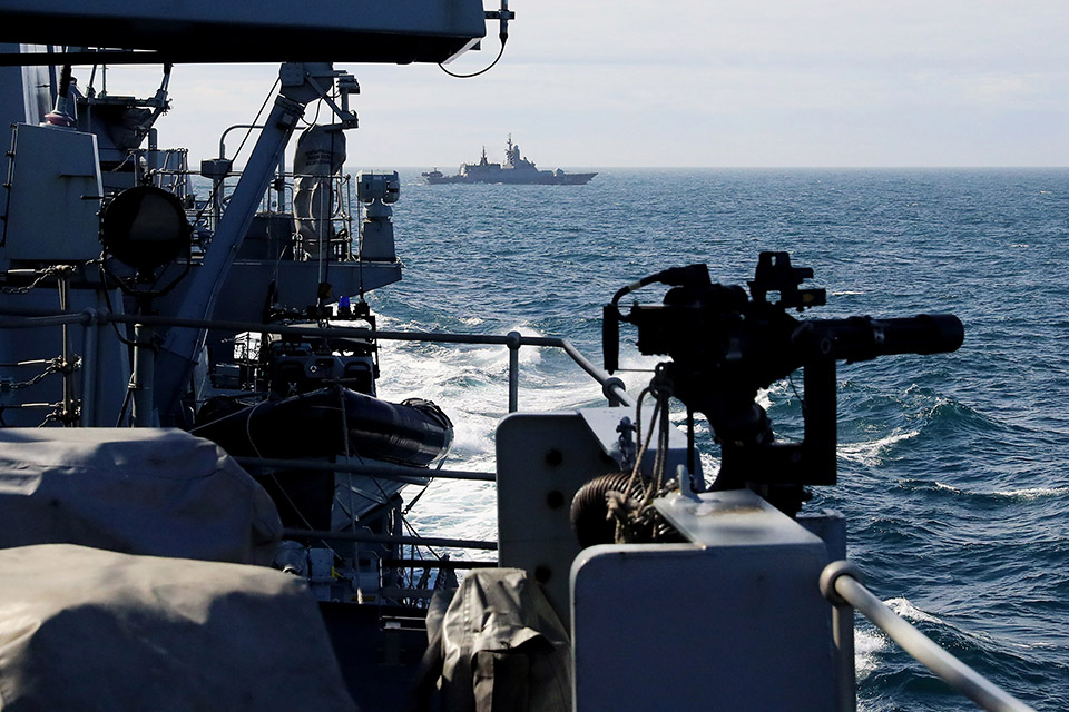 HMS Sutherland Russian Warships Escort