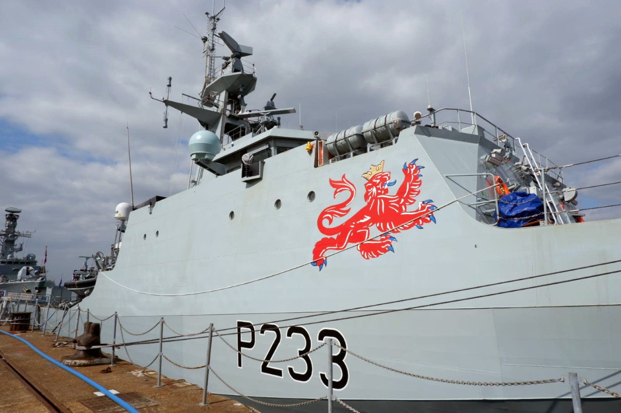 The lion is one of two symbols of the ship's connection to the region