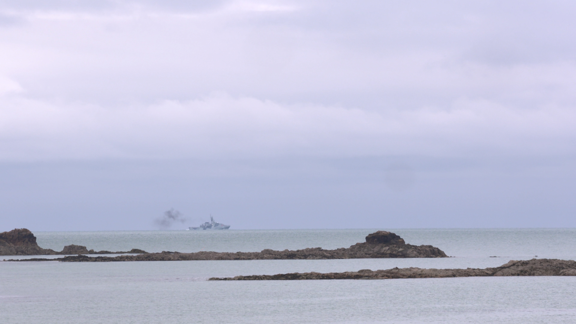 HMS Tamar patrolling waters off Jersey.