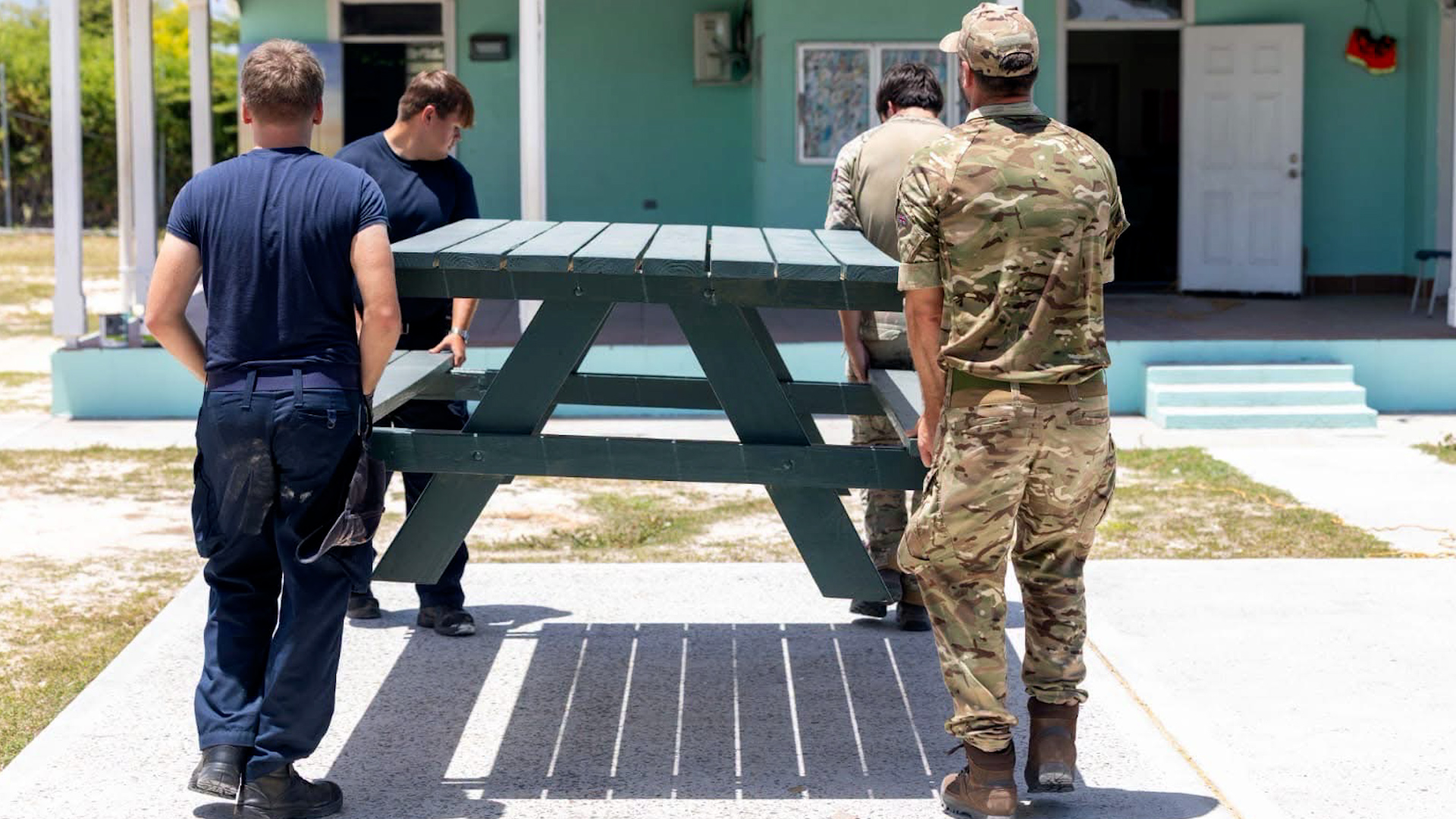 HMS Trent join Turks and Caicos Islands Regiment to update school 270826 CREDIT Turks and Caicos Islands Governors Office