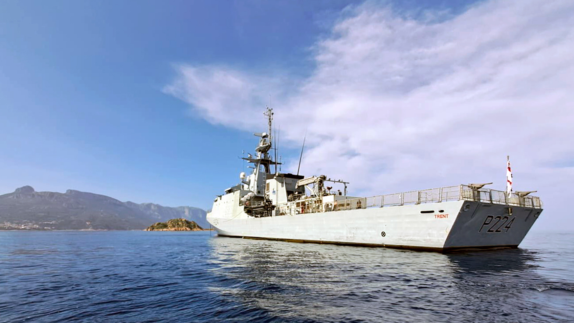 HMS Trent off the coast of Naples pre Africa deployment 040723 CREDIT ROYAL NAVY