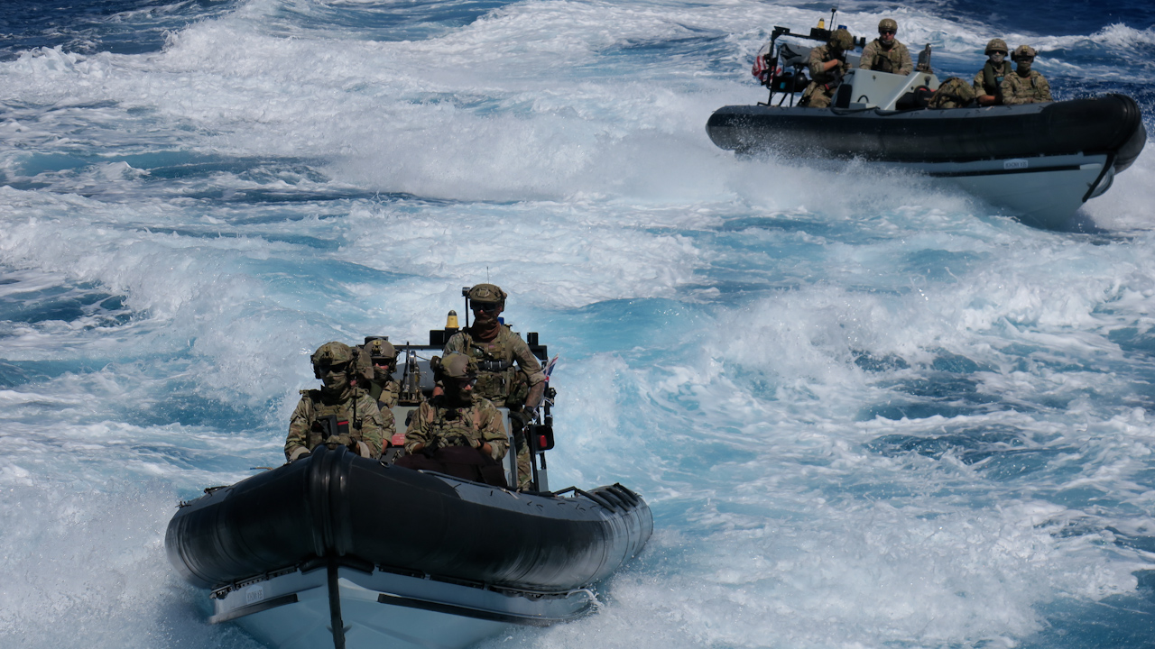 HMS Trent sea boat during the drugs bust operations which seized drugs worth millions of pounds in street value (Picture: MOD).