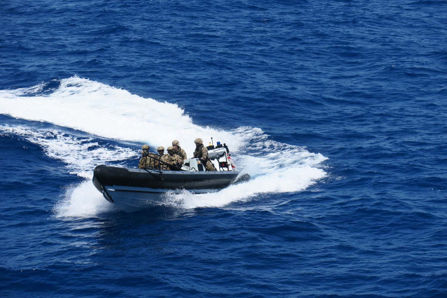 HMS Trent's boarding team off West Africa