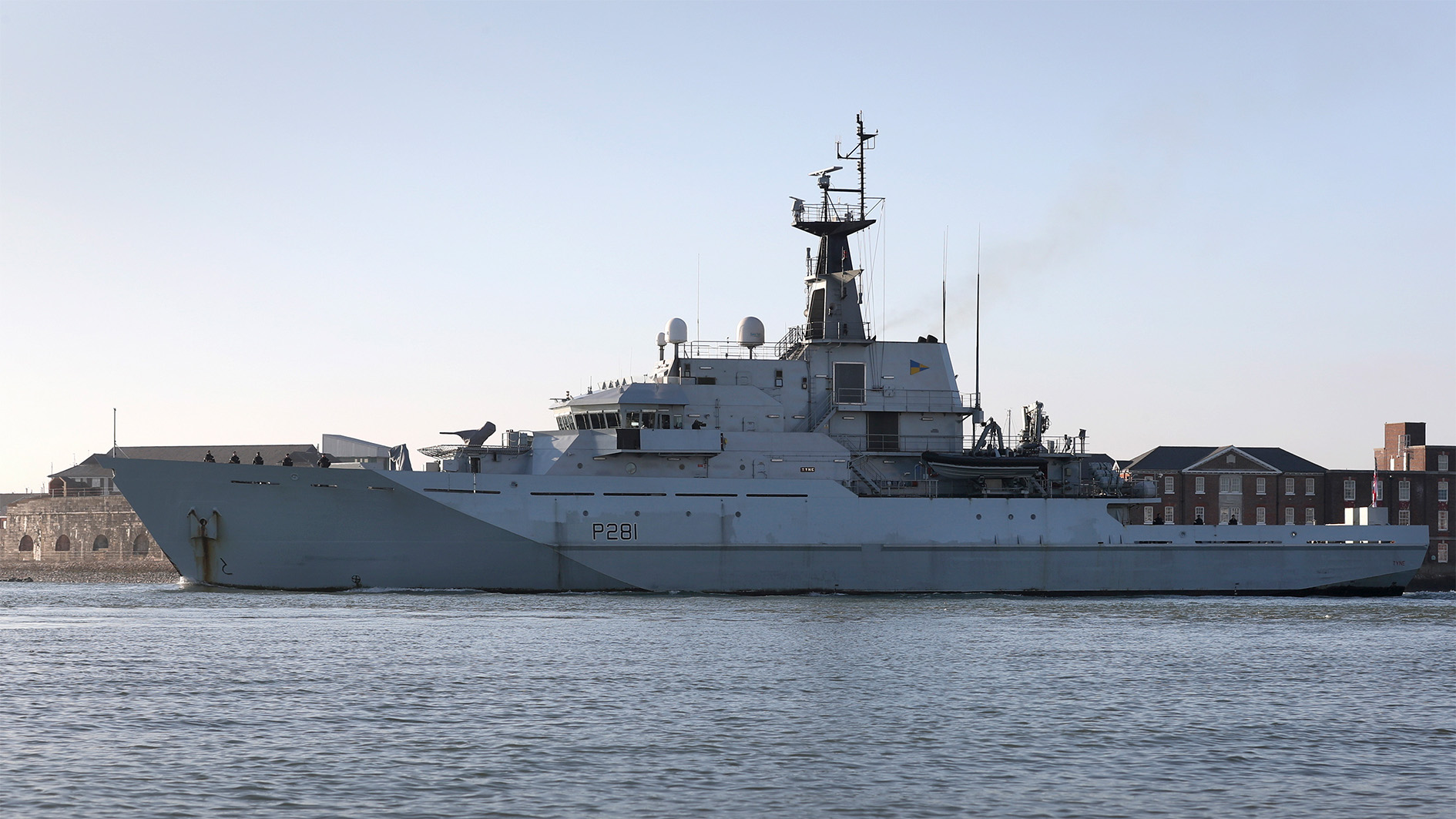 Lt Cdr Mayger took charge of HMS Tyne in February and the vessel's executive officer is taking his place temporarily (Picture: MOD)