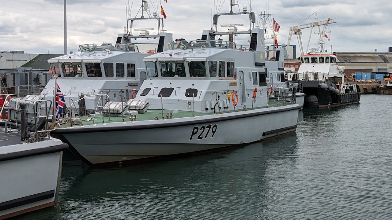HMS Blazer is ready for her mission, alongside her sister ships, in Norway following a training exercise in Portsmouth (Picture: HMS Blazer).