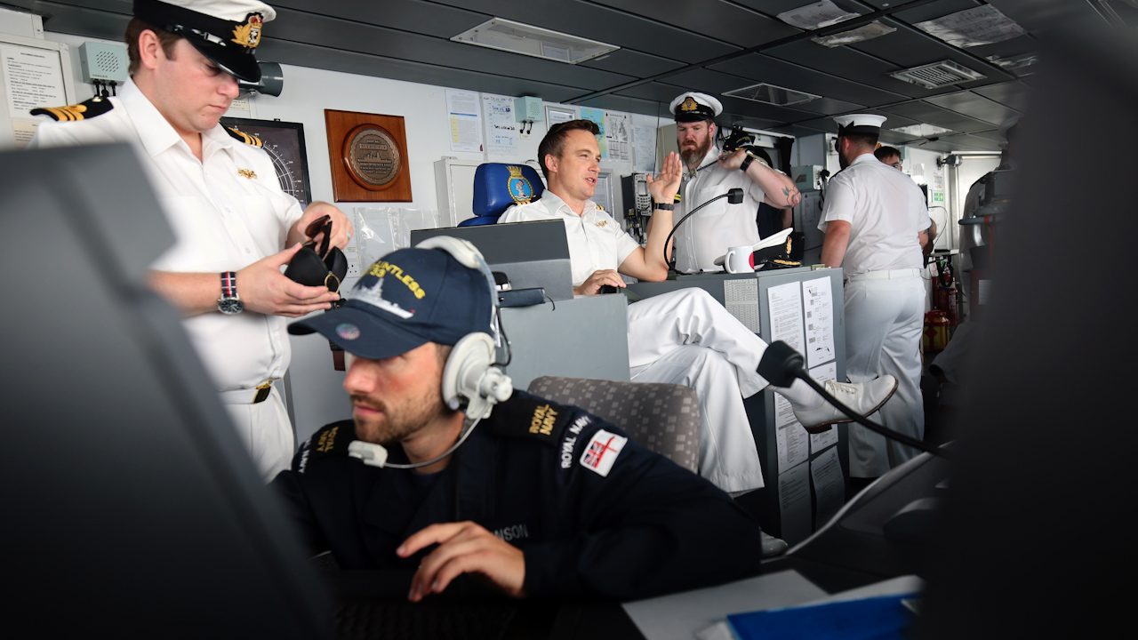 The crew of the Royal Navy's Type 45 destroyer HMS Dauntless was deployed to Colombia (Picture: Royal Navy). 