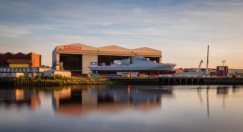HMS Forth outside BAE Systems on the River Clyde, Glasgow