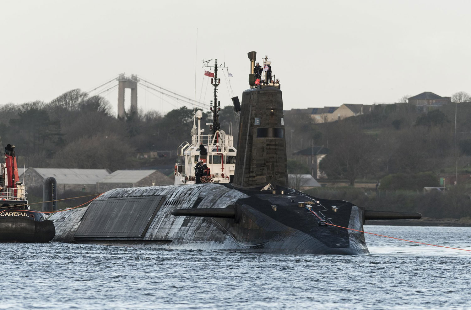 The three sailors were serving on HMS Vengeance.