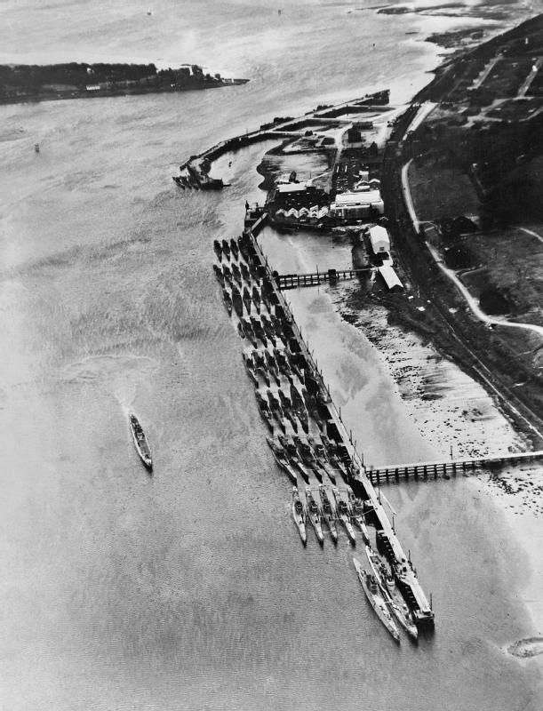 Forty-two surrendered U-boats moored at Lisahally, Northern Ireland, June 1945. Credit: Crown