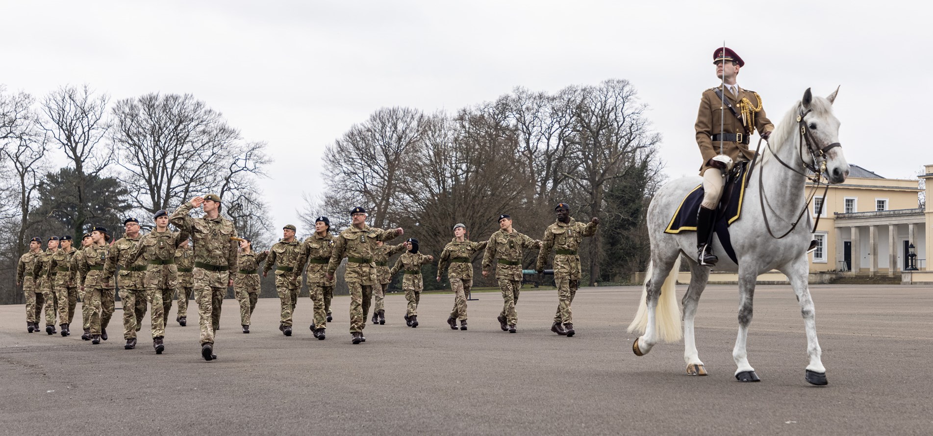 Hannah Bird and other Army Reserve Officers parade at Royal Military Academy Sandhurst (Picture: British Army).