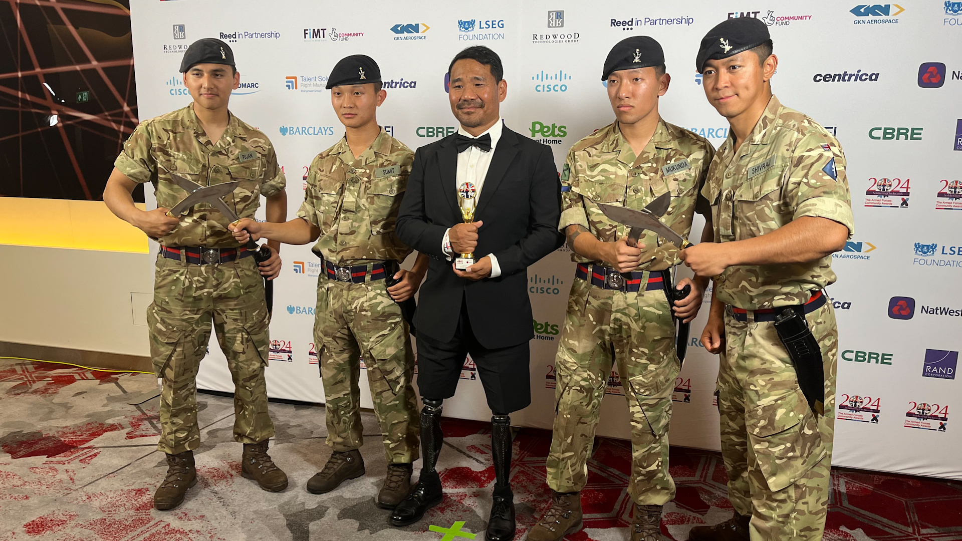Hari Budha Magar with Inspiration Award at Soldiering On Awards 