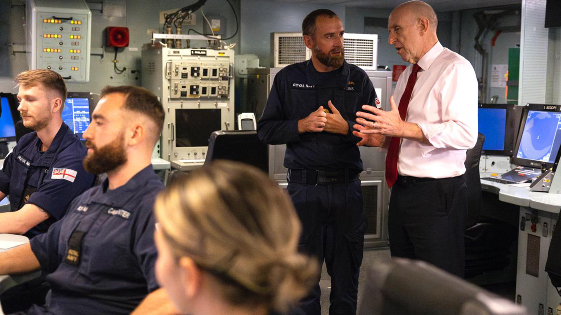John Healey thanked HMS Diamond's crew during his visit to Portsmouth naval base
