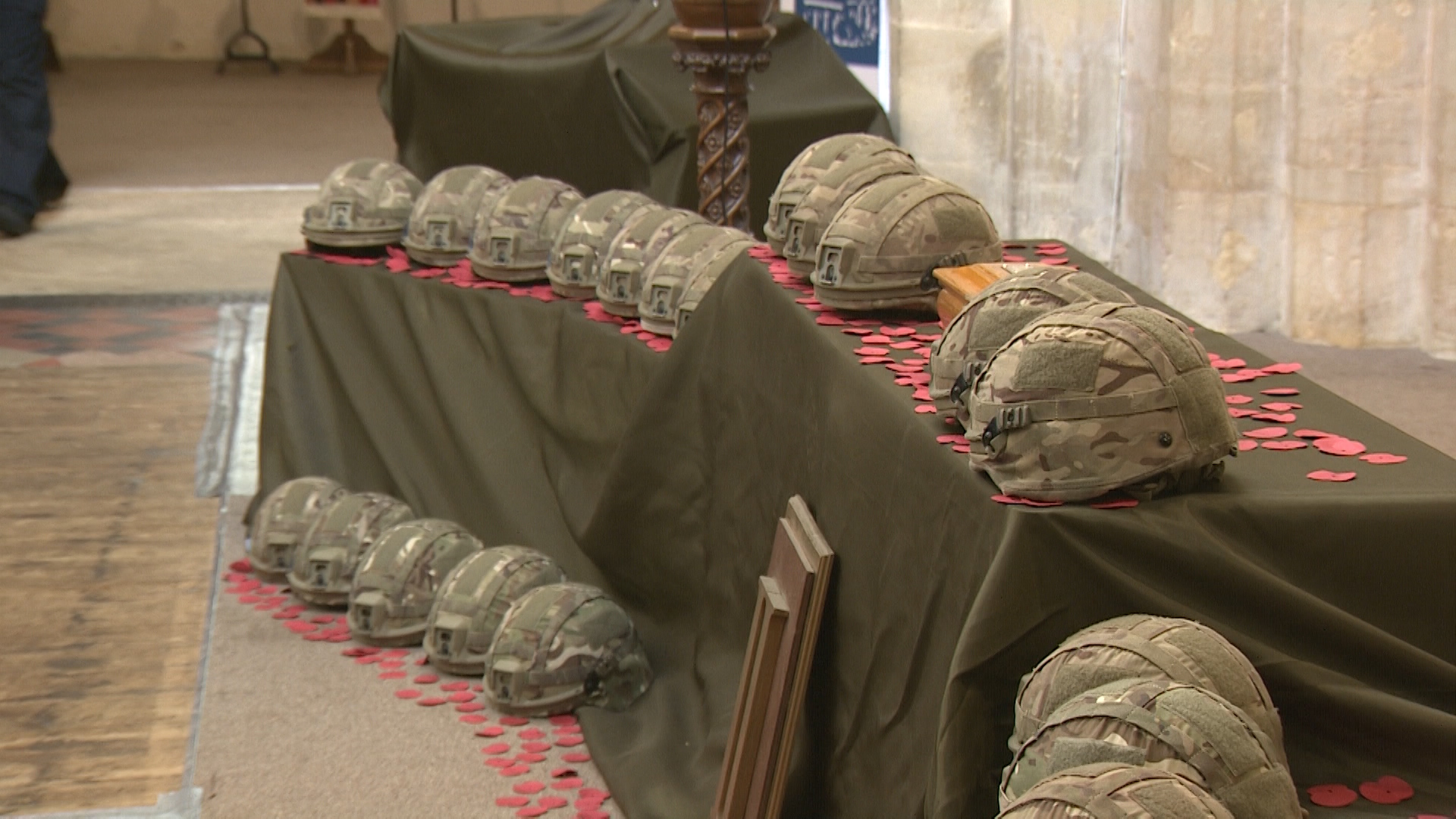 29 helmets were on display in memory of those killed during the Squadron's history.