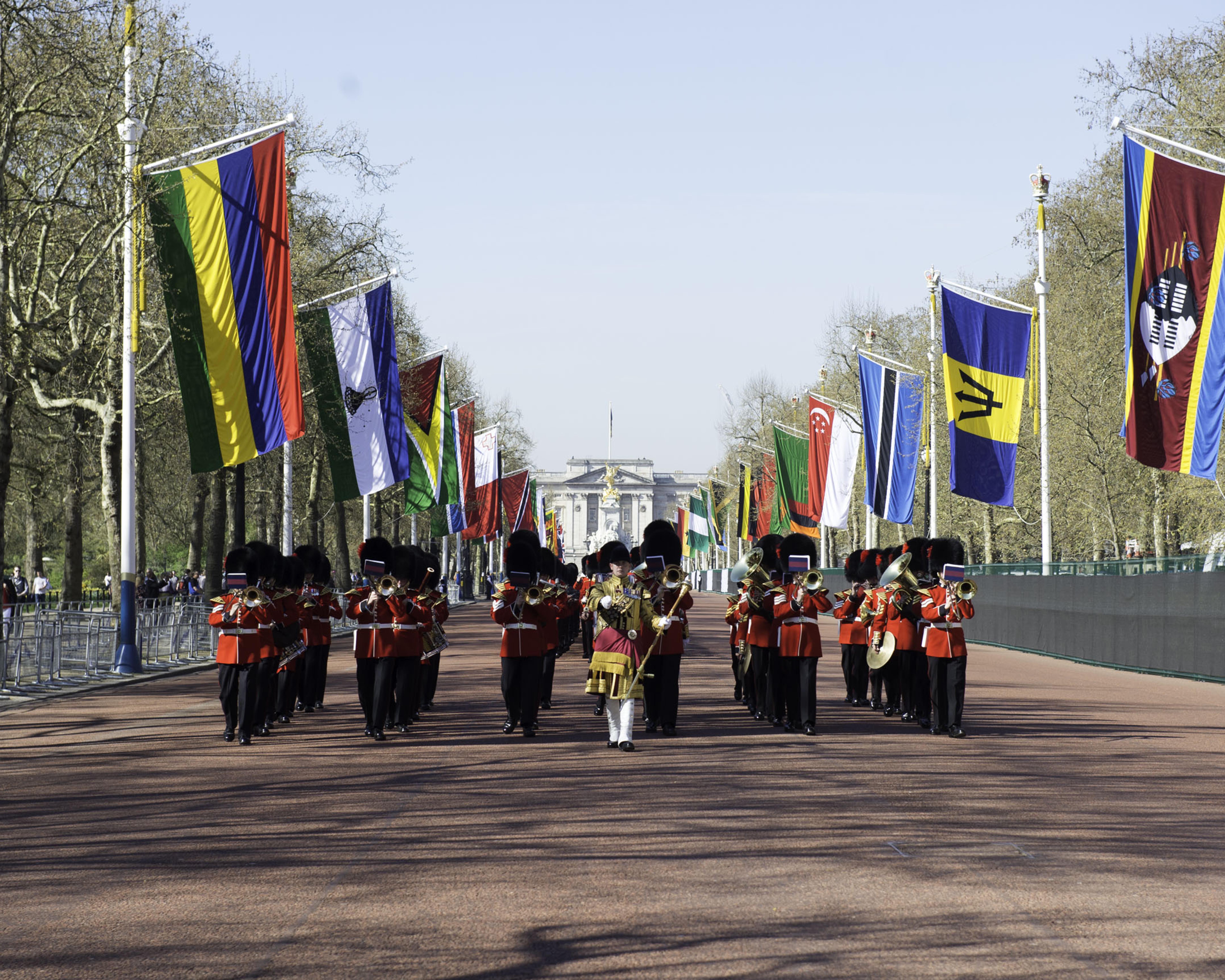 Her Majesty The Queen welcomes the Commonwealth Heads of Government to Buckingham Palace for the formal opening of the summit