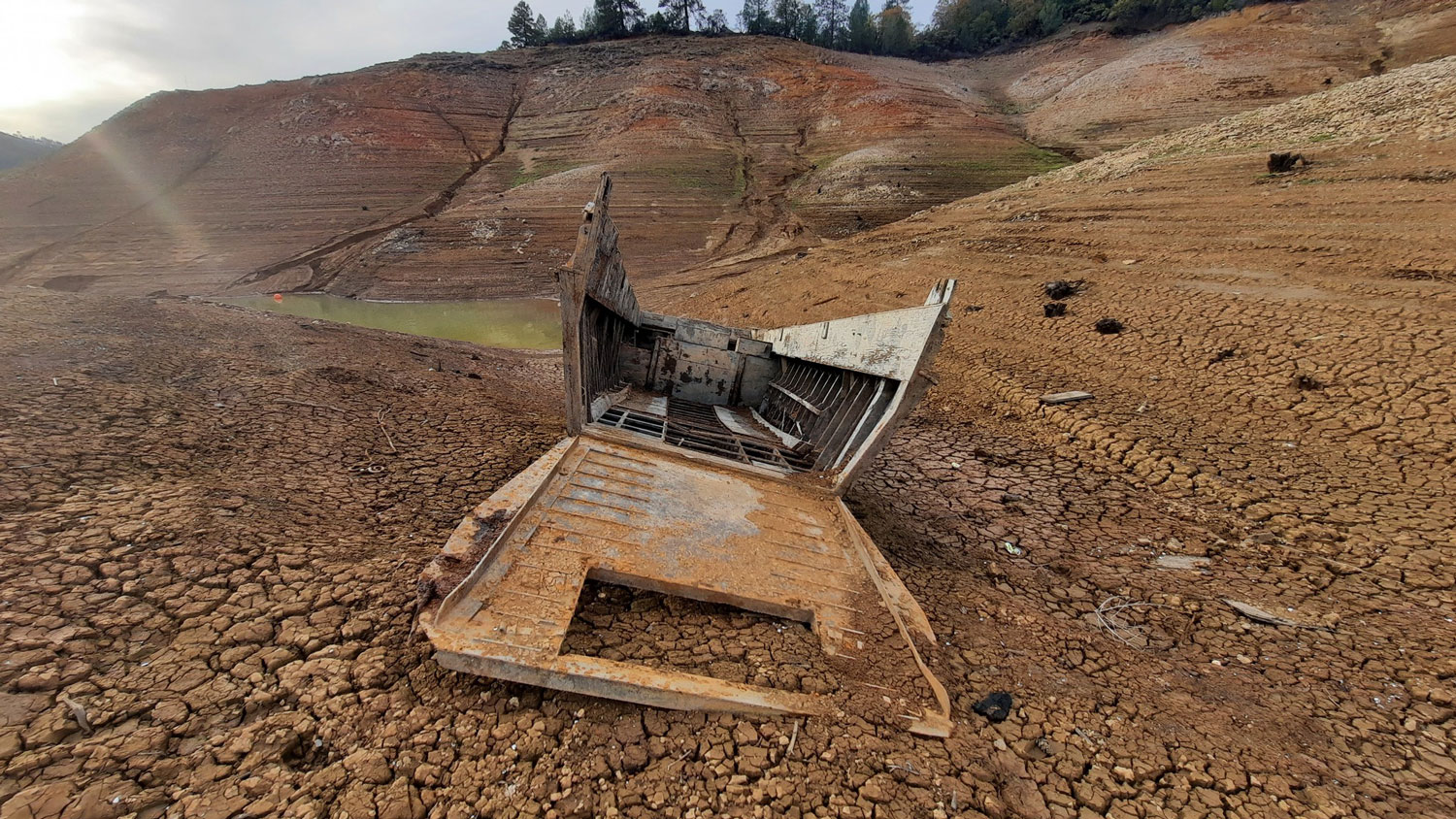 Higgins boat landing craft discovered in Lake Shasta in California October 2022 CREDIT US Forest Service Shasta Trinity National Forest