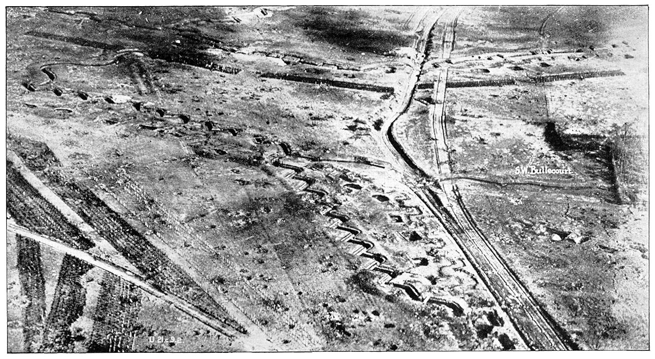 The Hindenburg Line, with trenches visible two years after the war ended