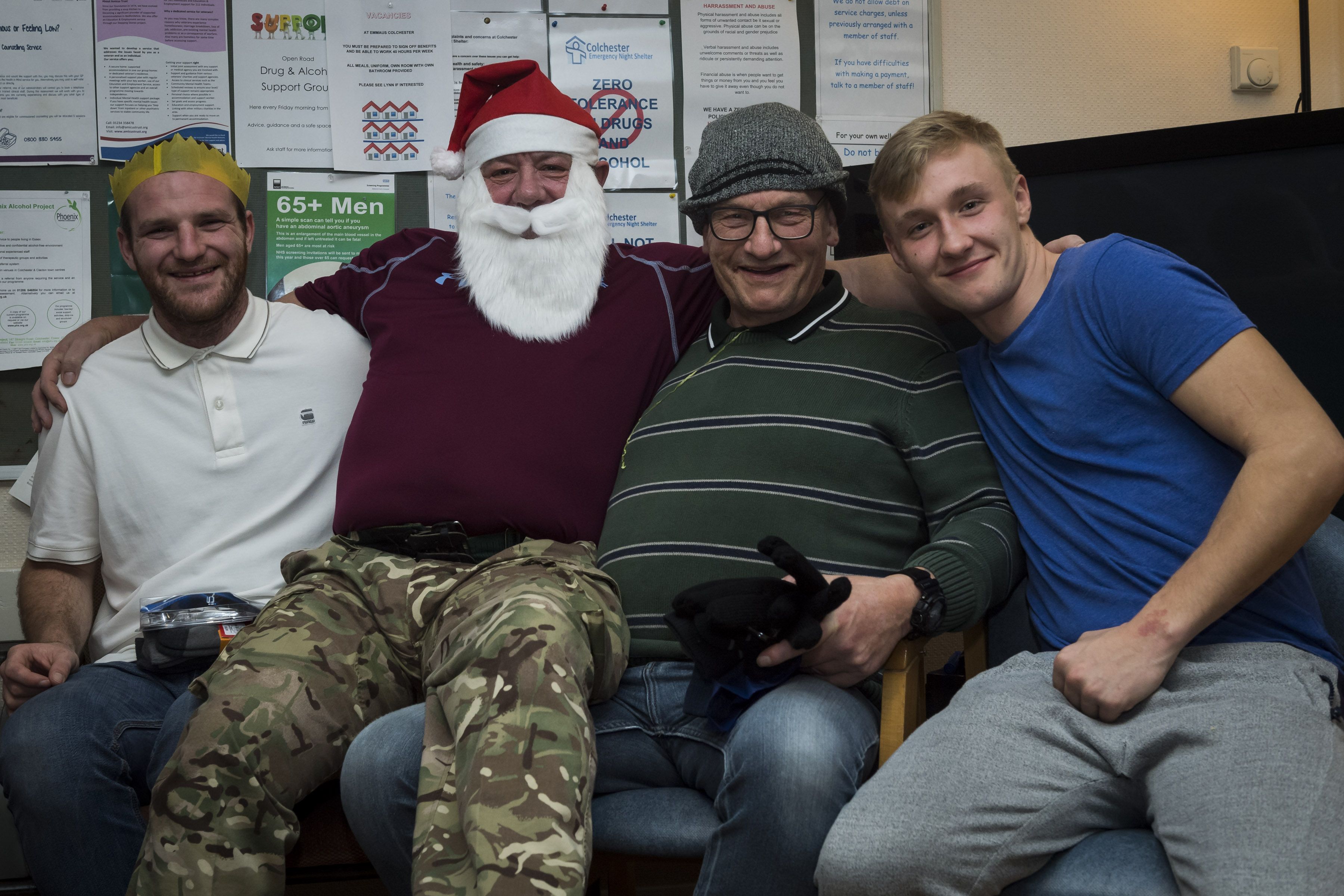 Santa dropped in to the Night Shelter