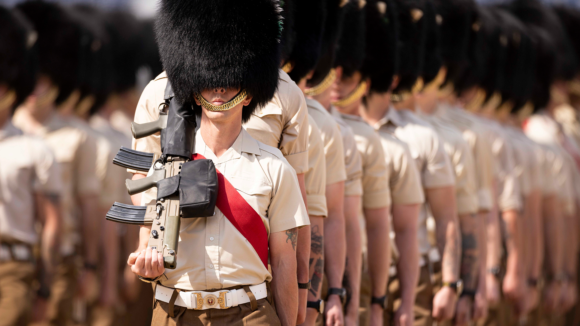  Household Division Guardsmen during the rehearsals CREDIT MOD