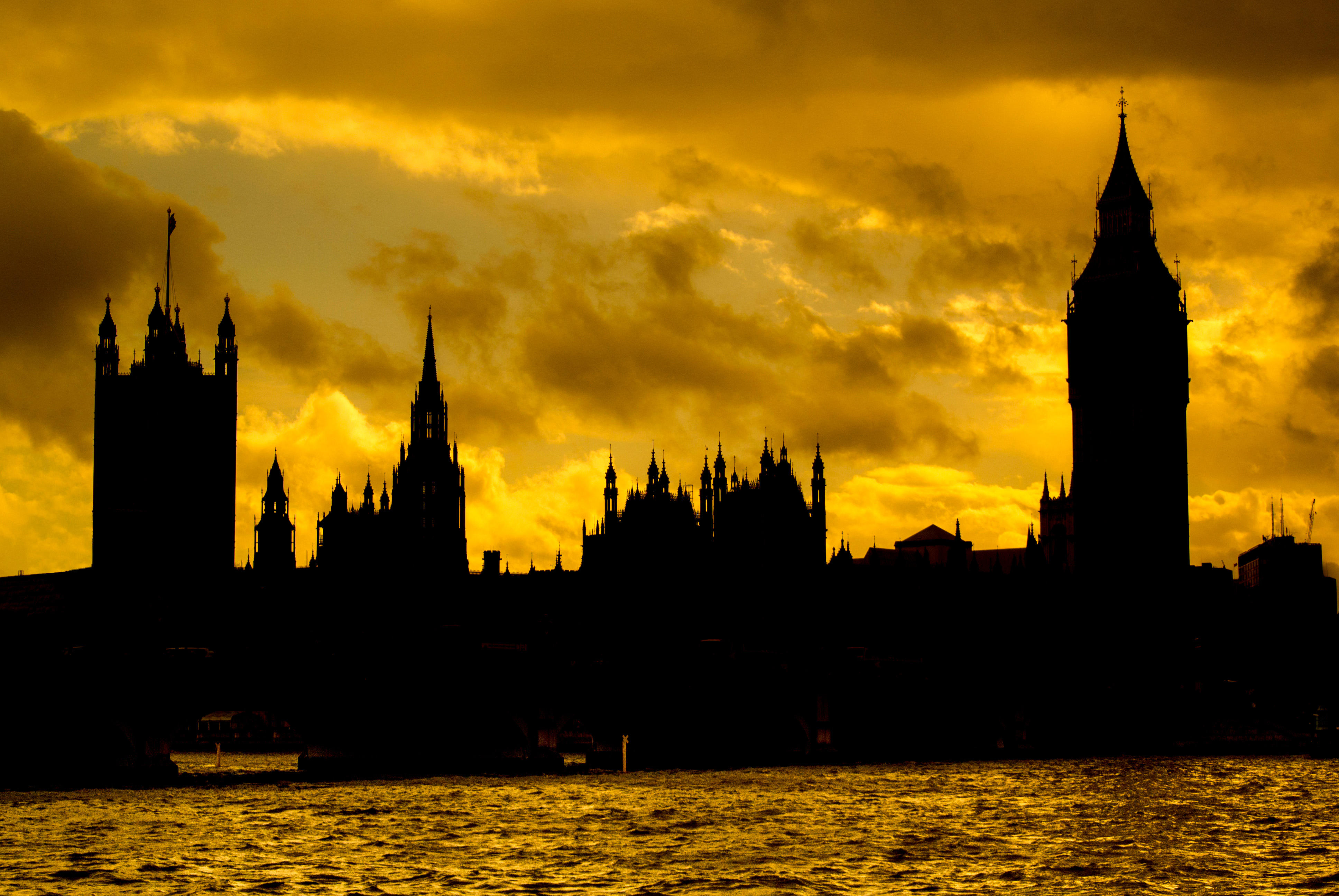 Houses of Parliament, Westminster, London, at sunset