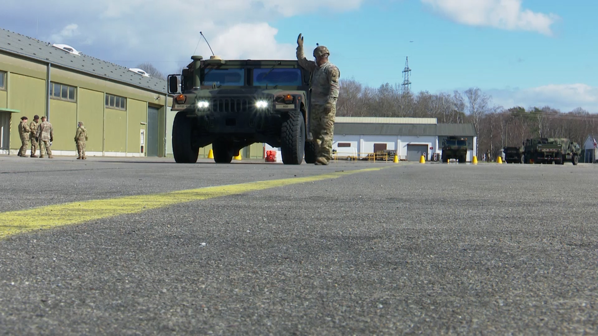 British troops are also learning to drive Humvees.