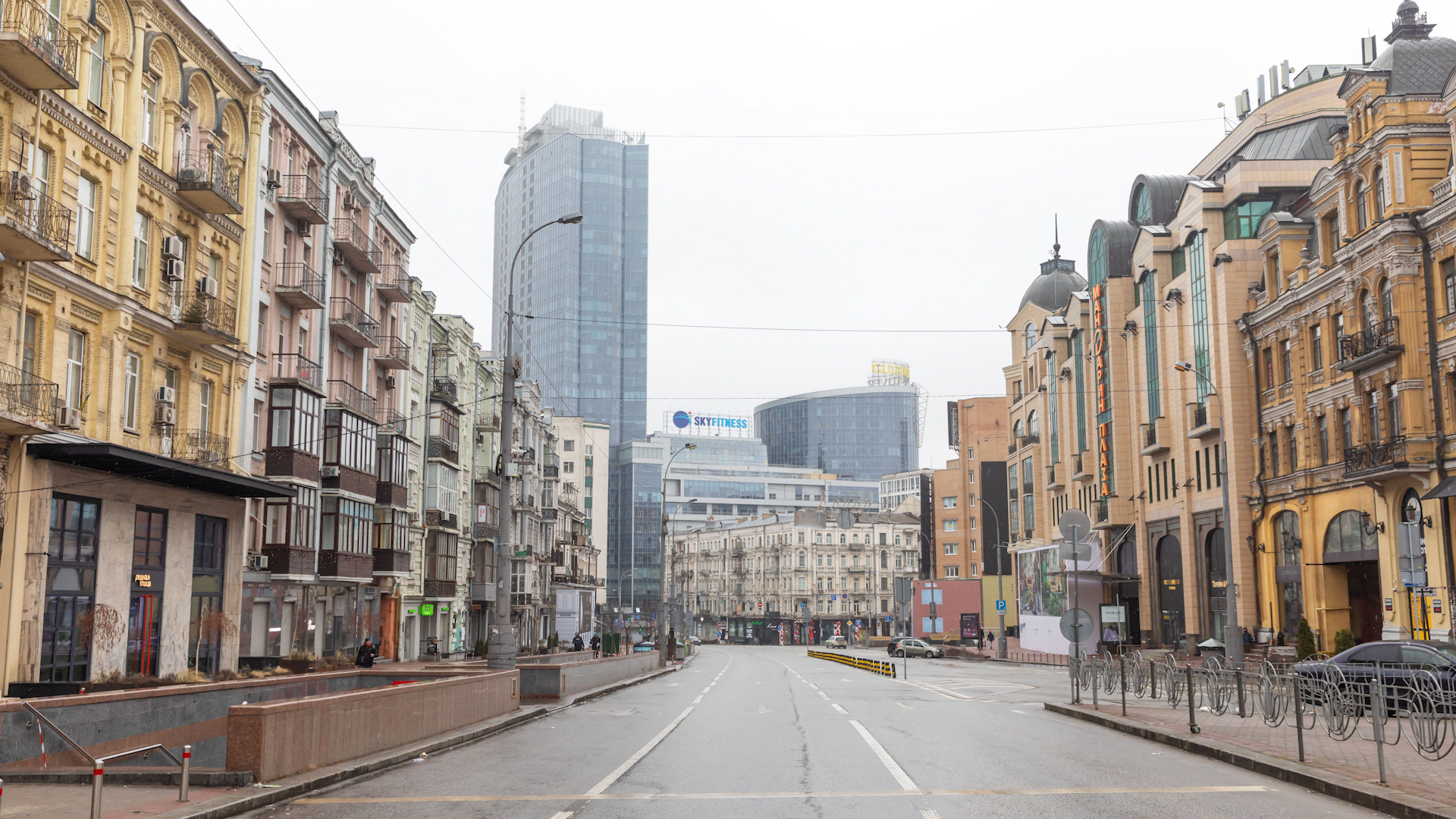 Empty streets of Kyiv, Ukraine