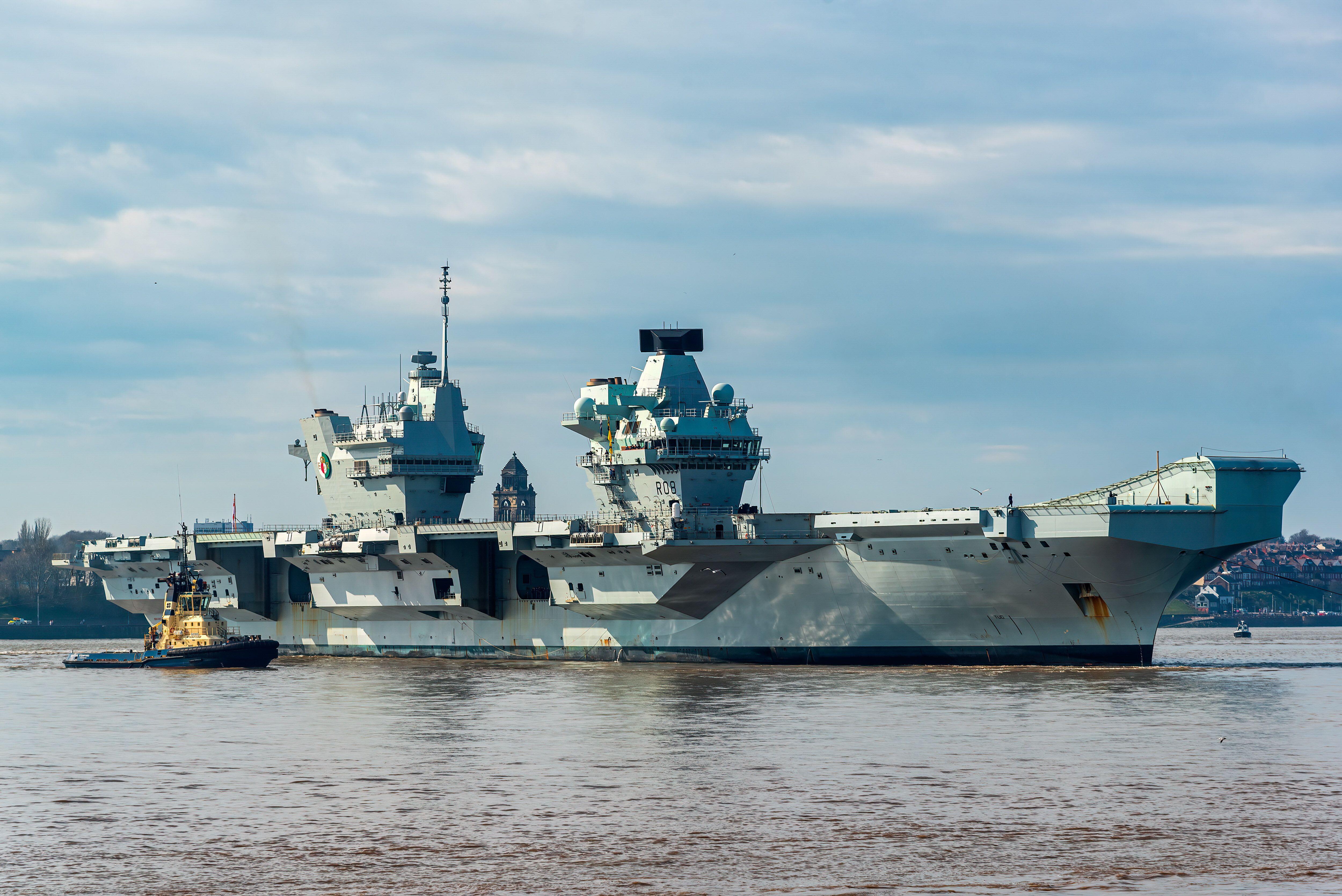 HMS Queen Elizabeth arrives in Liverpool