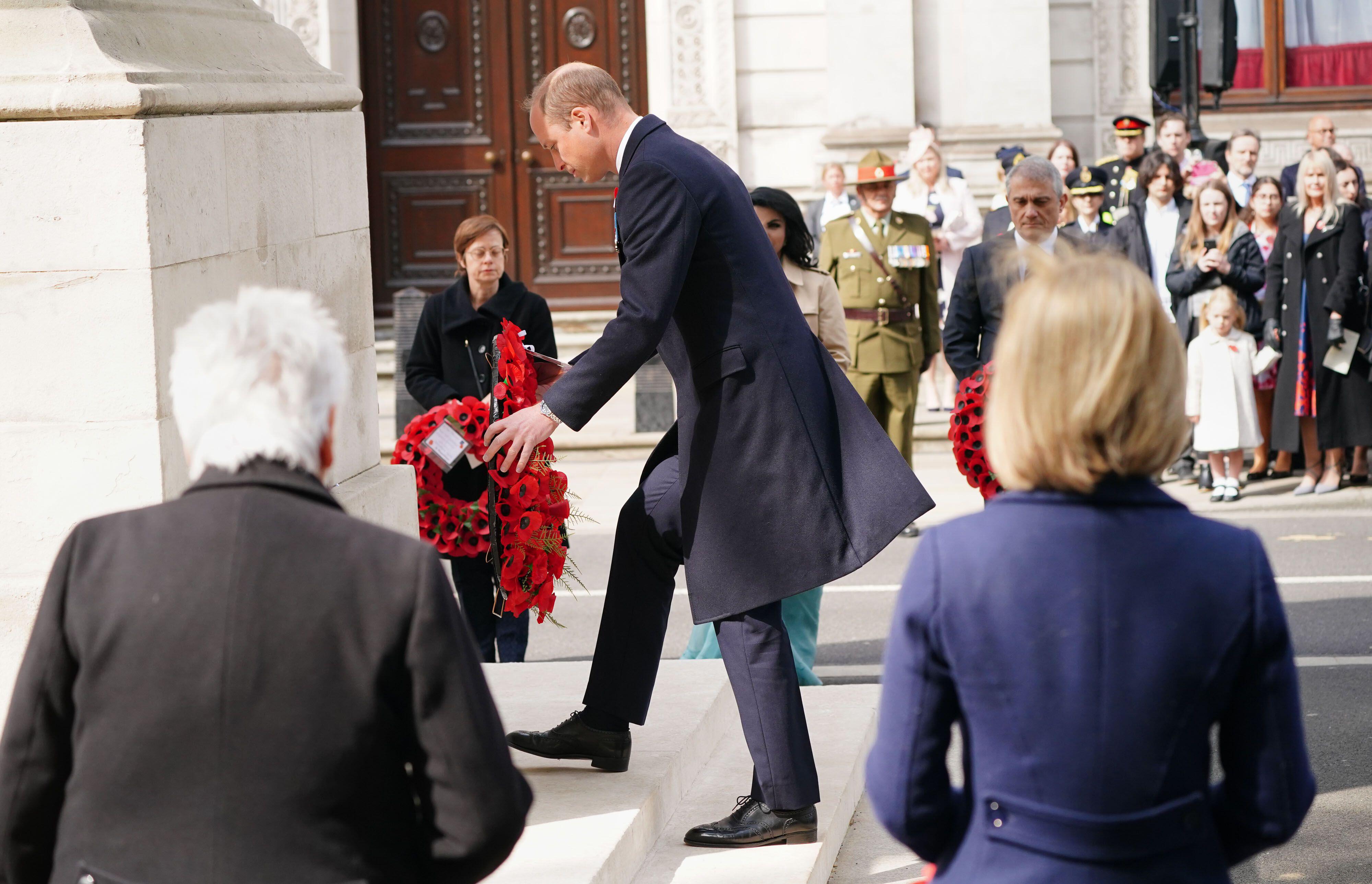 The Duke of Cambridge lays a wreath at the Cenotaph