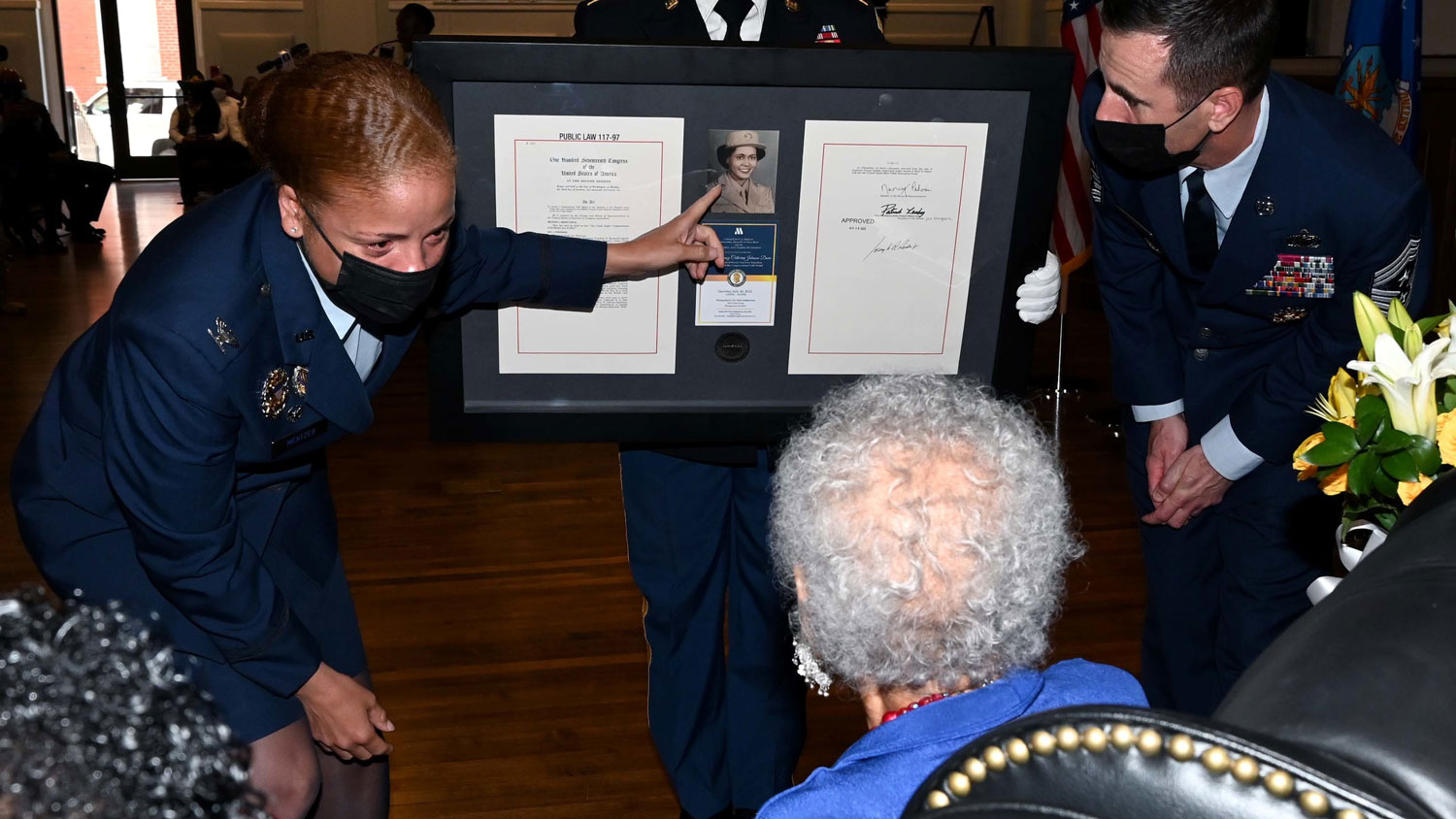 Image ID 7352559 102-year-old WW2 veteran, Romay Davis, awarded Congressional Gold Medal in July 2022 for service with the 6888th Central Postal Directory Battalion CREDIT US Air Force